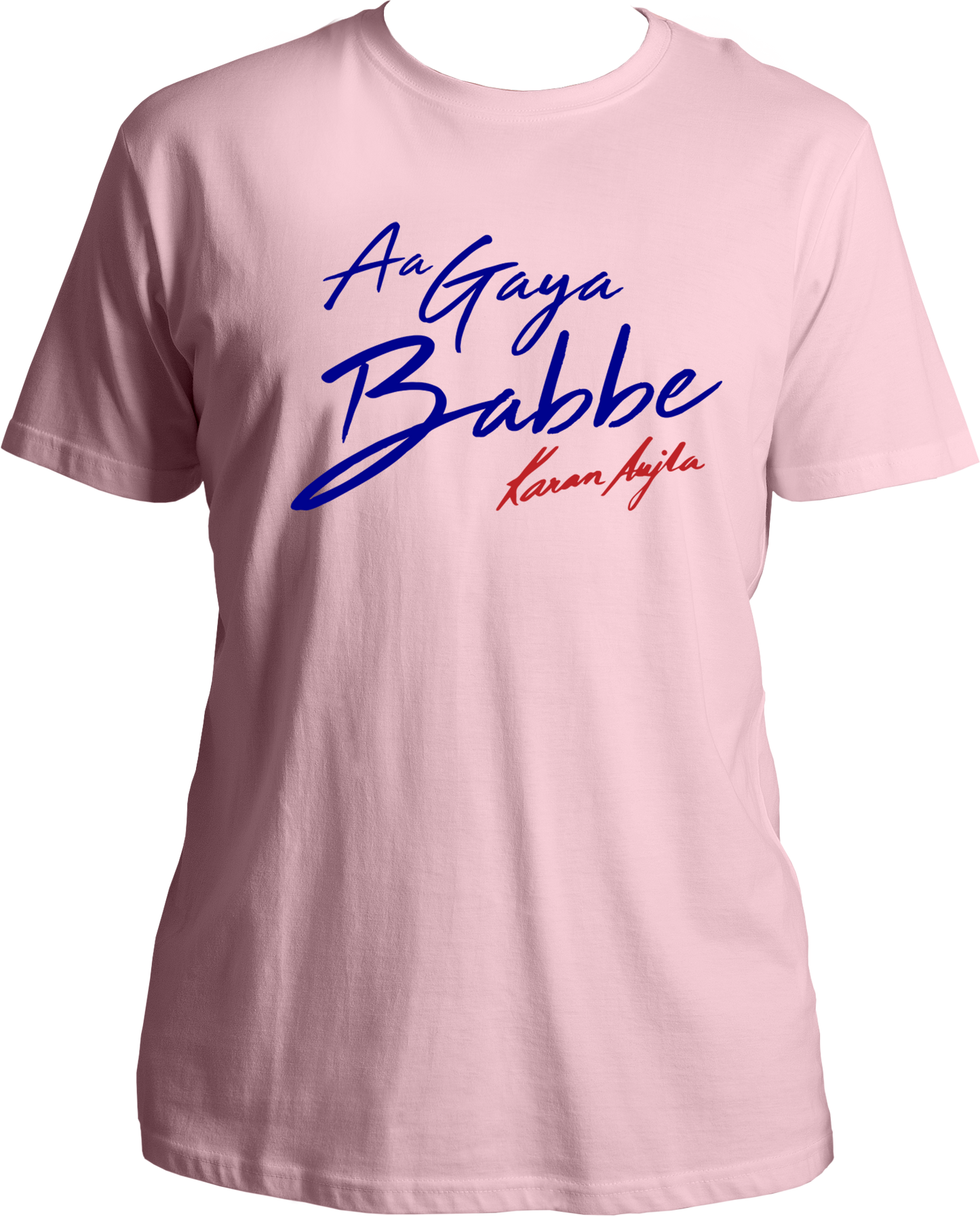 Front view of the Aa Gaya Babbe Karan Aujla Unisex T-Shirt, featuring bold typography inspired by Karan Aujla's iconic catchphrase.