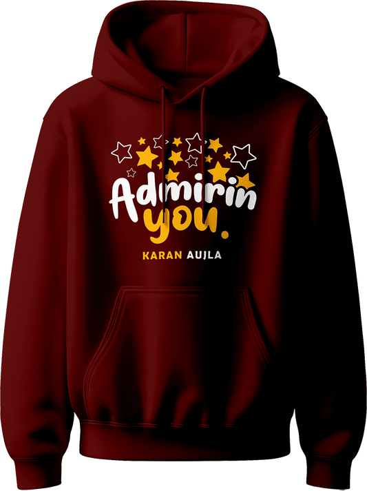Admirin' You Karan Aujla Unisex Hoodie with bold design inspired by Karan Aujla’s hit track, perfect for concerts and fans of Punjabi music.