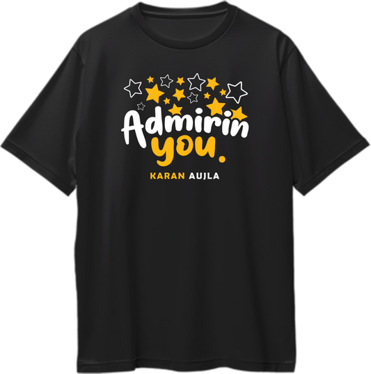 Admirin' You Karan Aujla Oversized T-Shirt with bold design, perfect fan merch for concerts and casual outings.