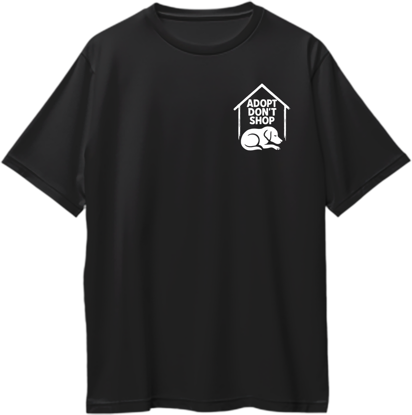 Black oversized Adopt Don’t Shop unisex T-shirt front view