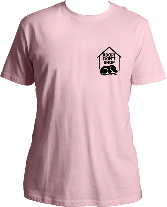 Dog adoption awareness T-shirt with chest print