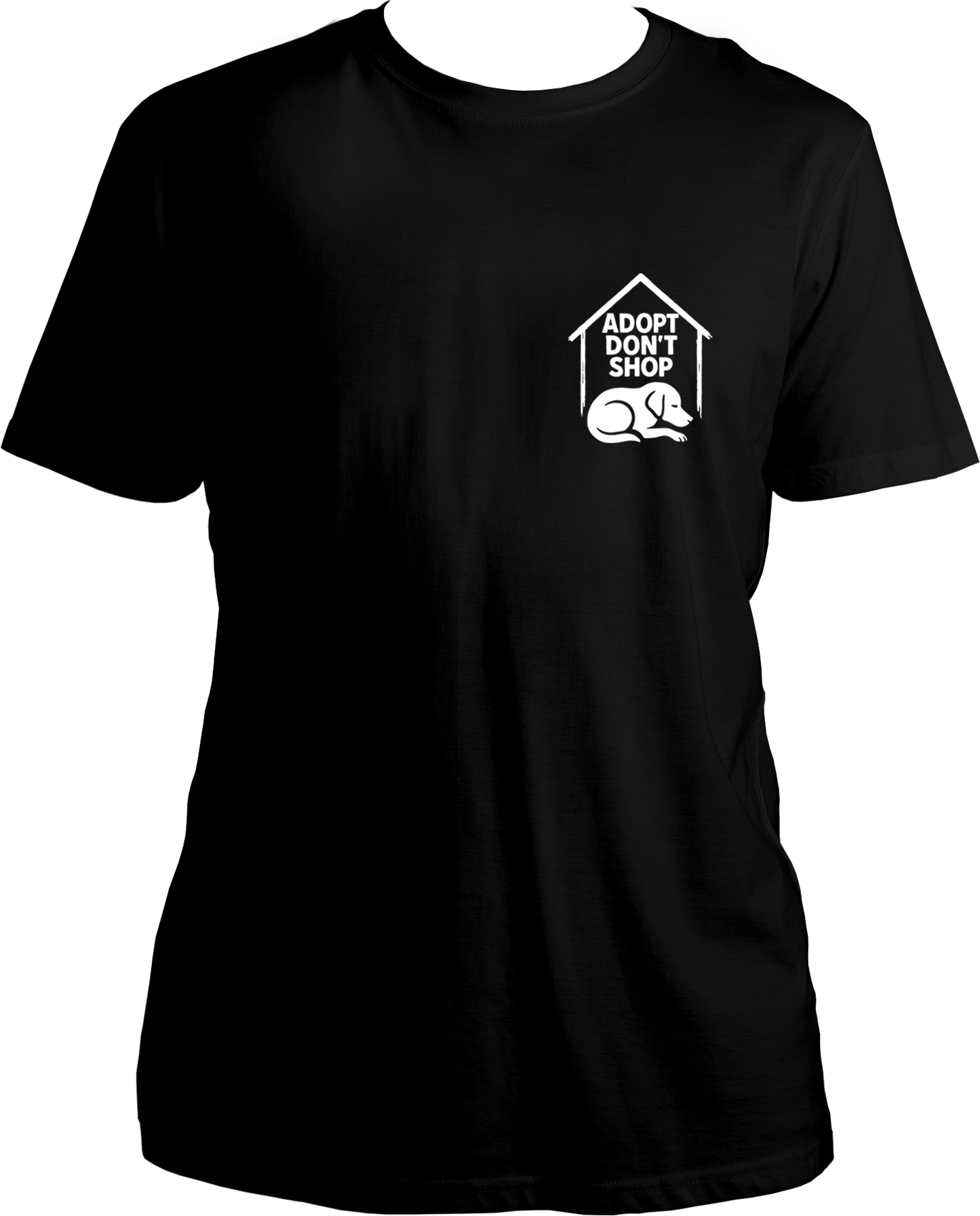 Dog adoption awareness T-shirt with chest print