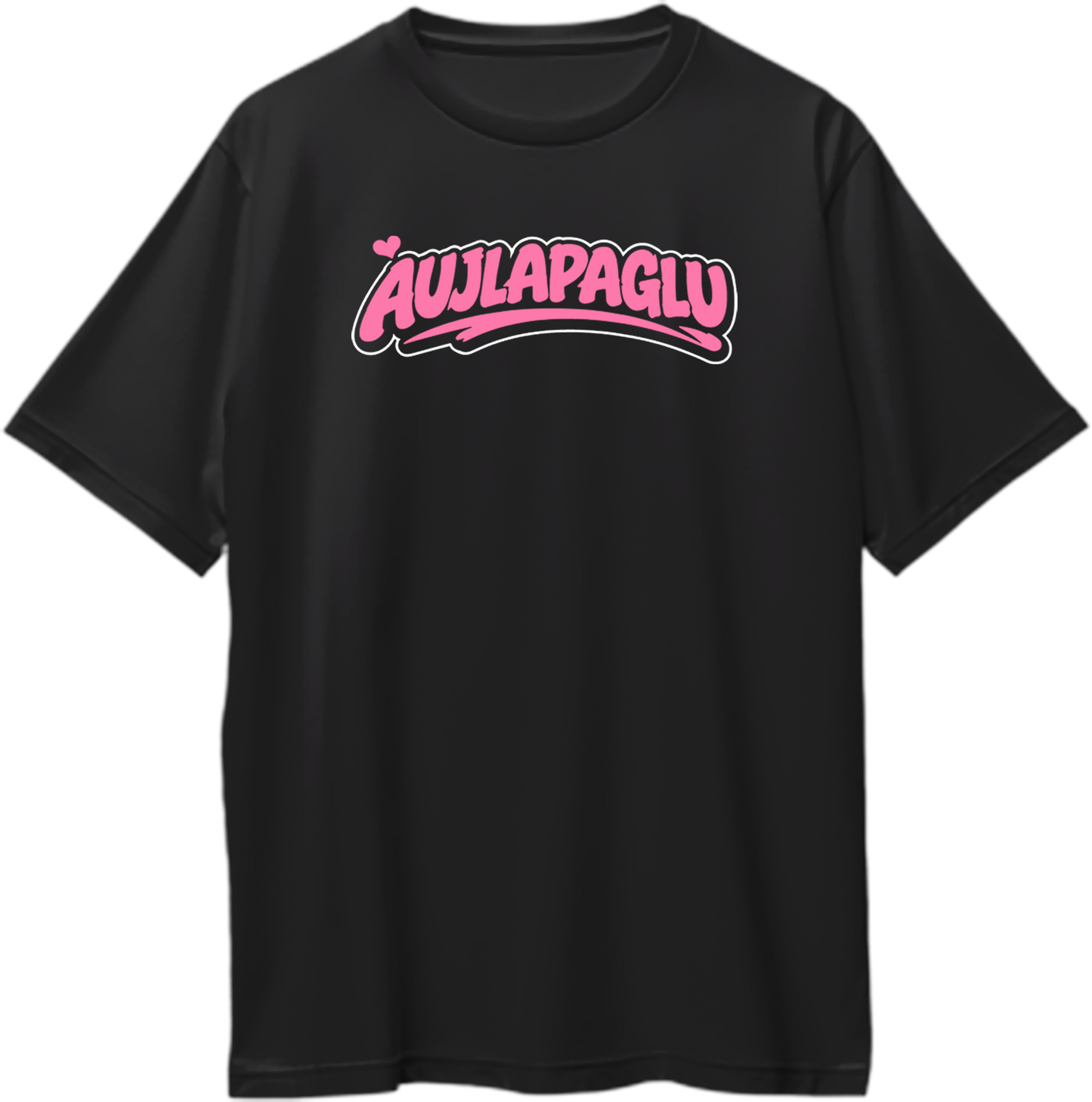 Aujlapaglu Karan Aujla oversized t-shirt black with pink graphic print
