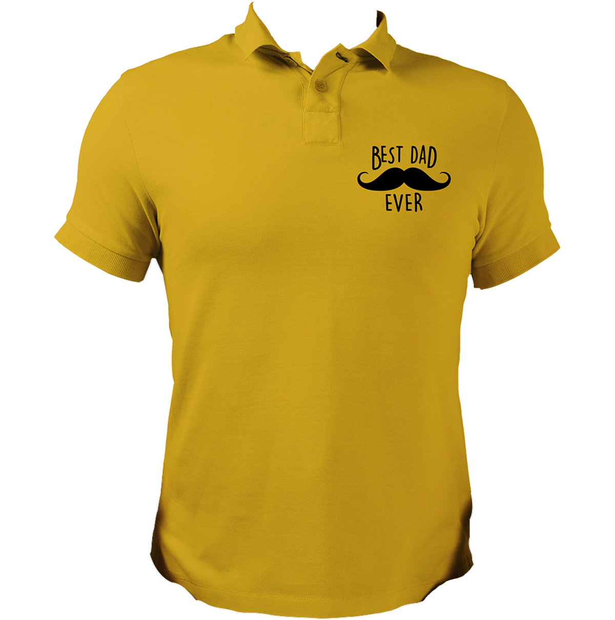Yellow Best Dad Ever Polo T-Shirt by Garrari with small Best Dad Ever chest print