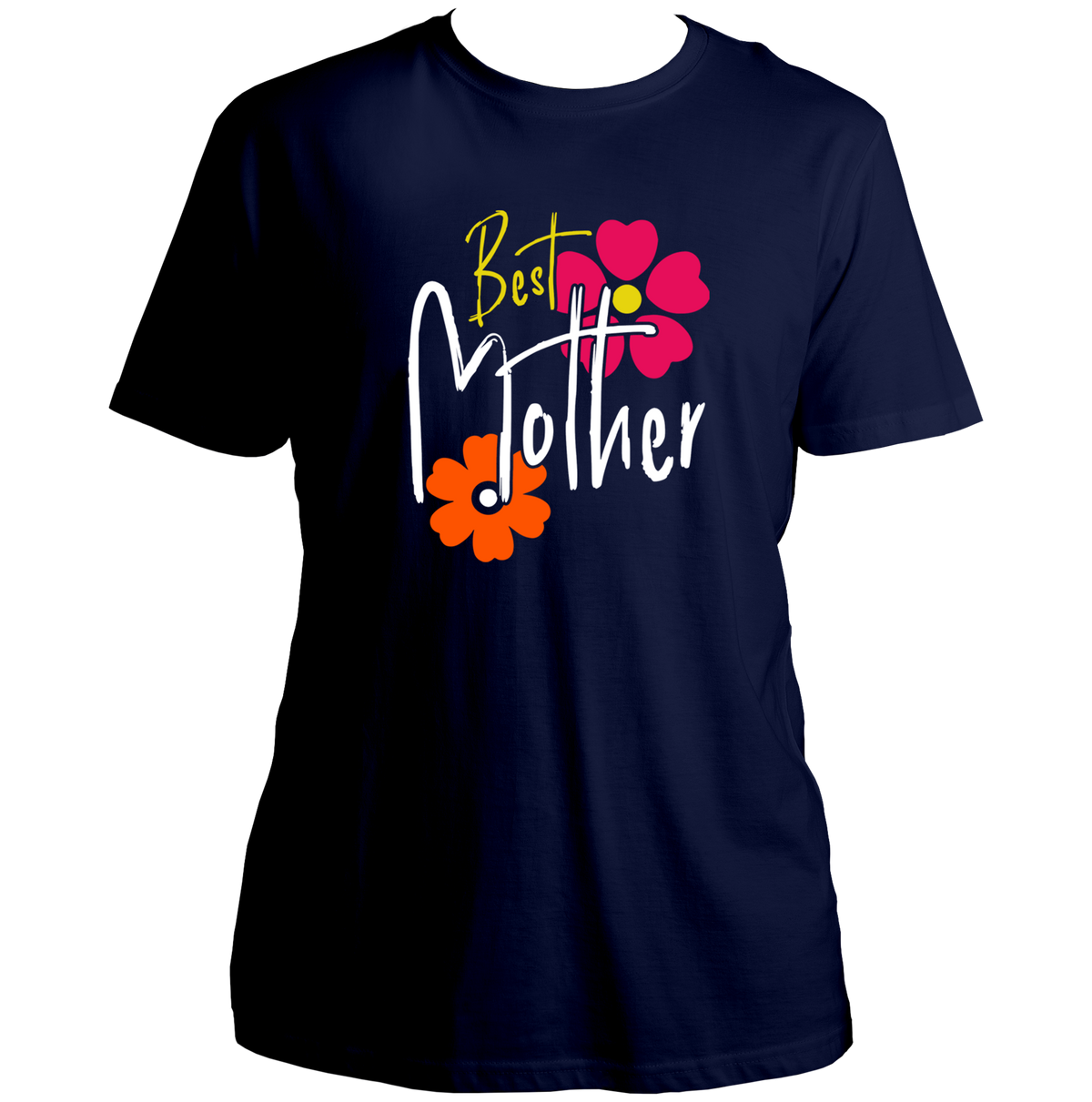 Navy Blue Best Mother Unisex T-Shirt by Garrari with colourful Best Mother statement print