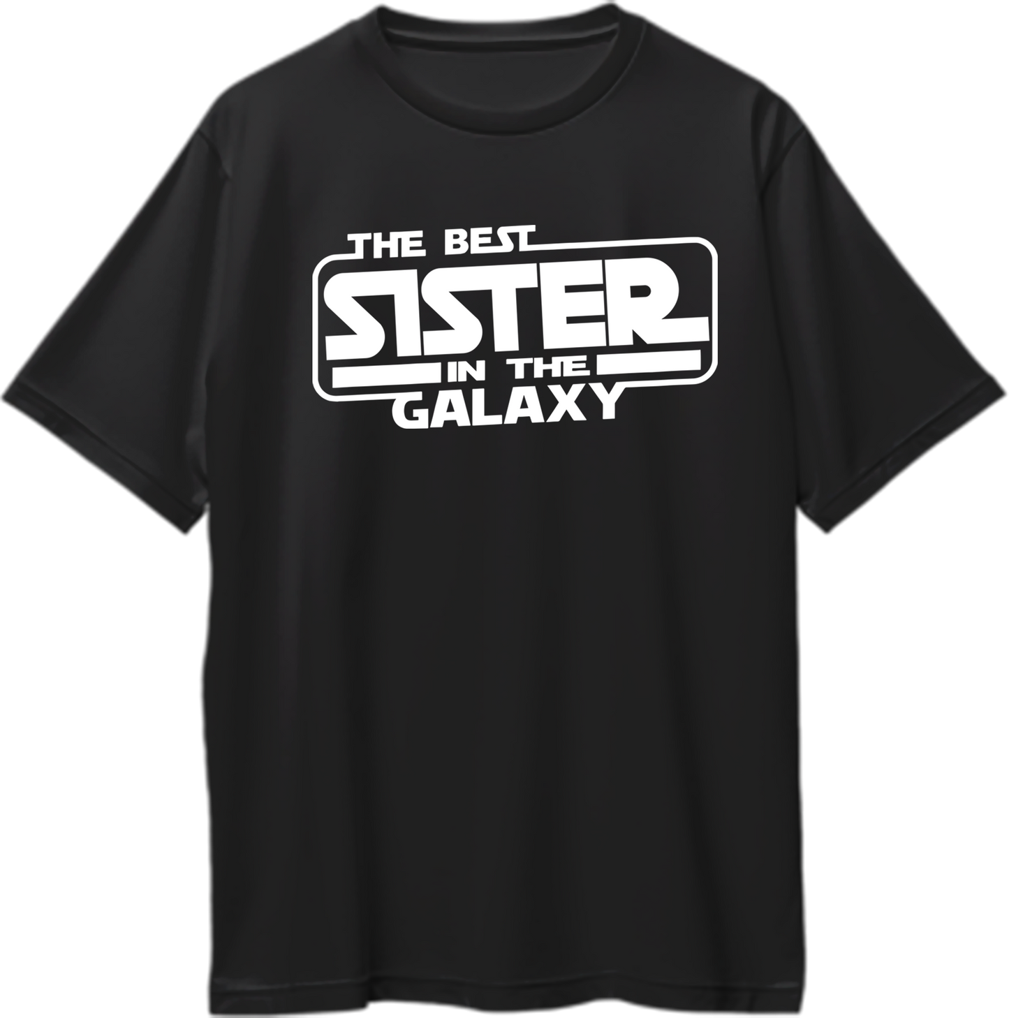 The Best Sister In The Galaxy Oversized T-Shirt by Garrari with bold white sister quote graphic