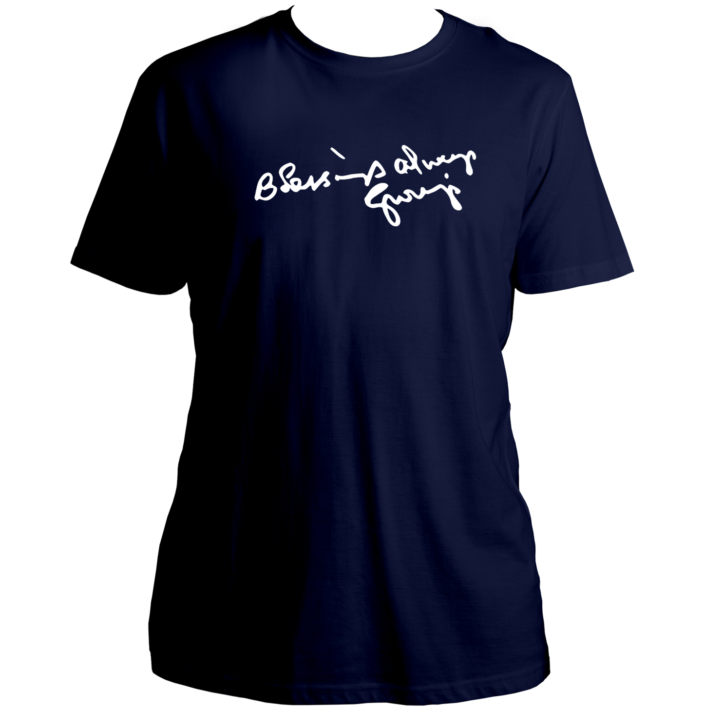 Blessings Always Guruji navy blue unisex T-shirt with devotional graphic by Garrari