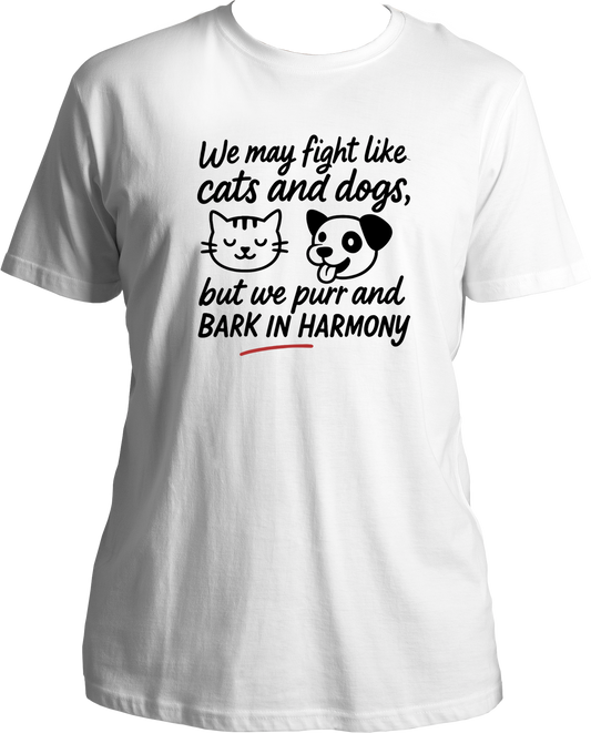 We Fight Like Cats & Dogs Unisex T-Shirt | Funny Rakhi Sibling Gift