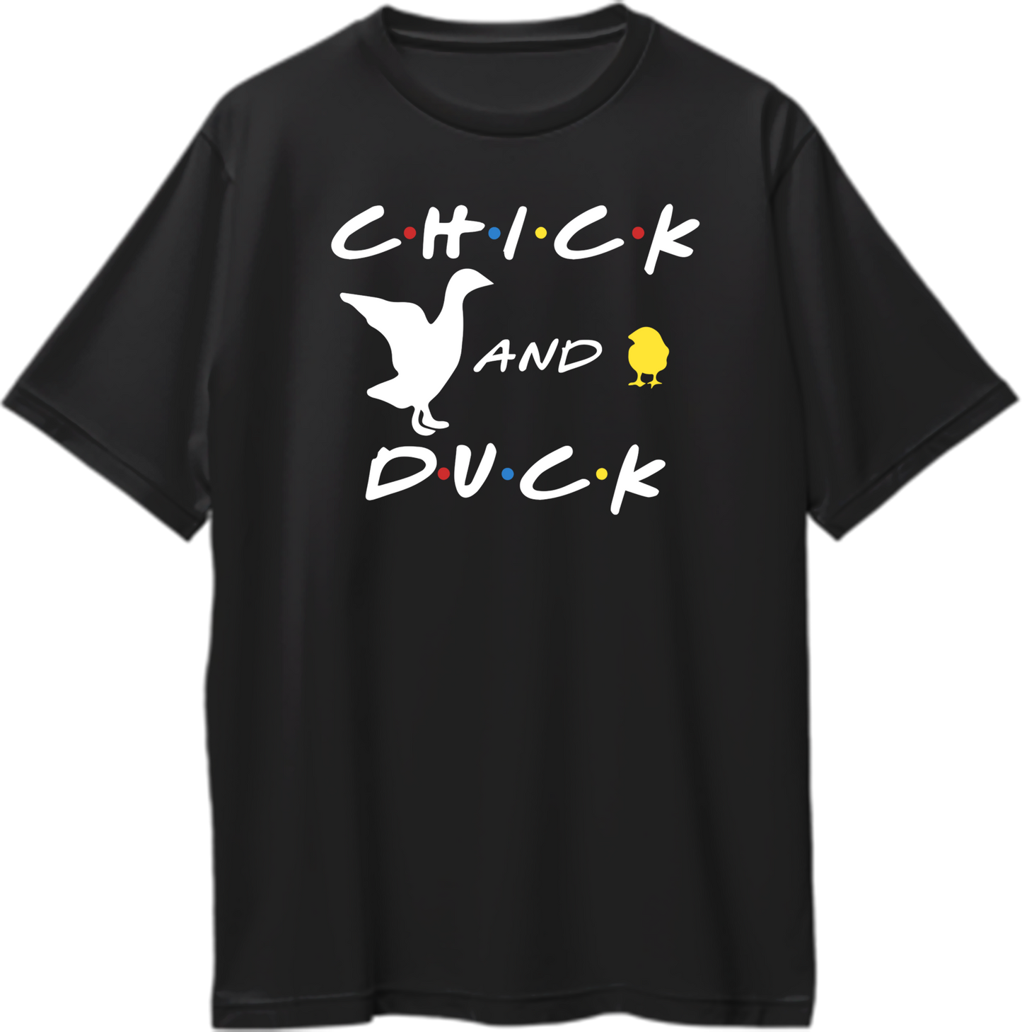 Oversized unisex t-shirt featuring Joey and Chandler’s Chick and Duck from Friends.