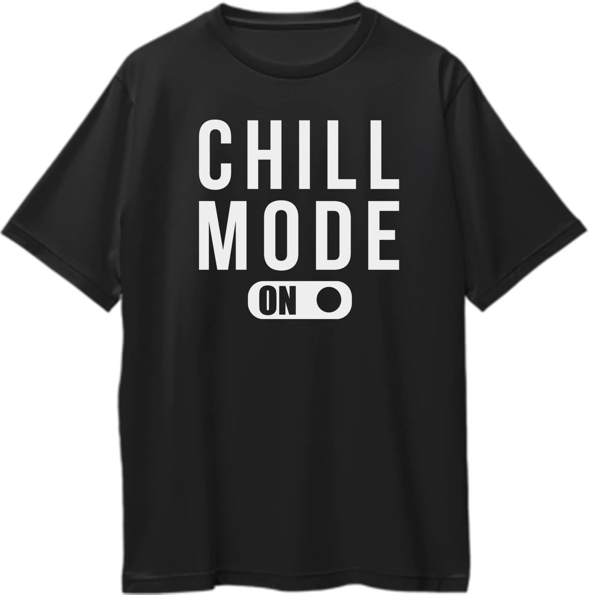Black Chill Mode On Oversized T-Shirt by Garrari with minimal Chill Mode On toggle graphic