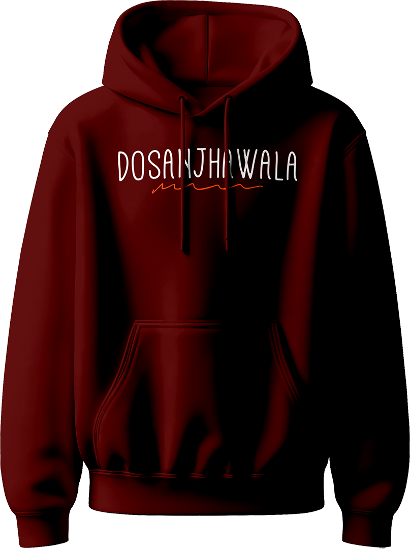 Dosanjhawala Diljit Dosanjh Unisex Hoodie with bold “Dosanjhawala” text, perfect for fans of Diljit’s music and his 2024 Dil-Luminati Tour.