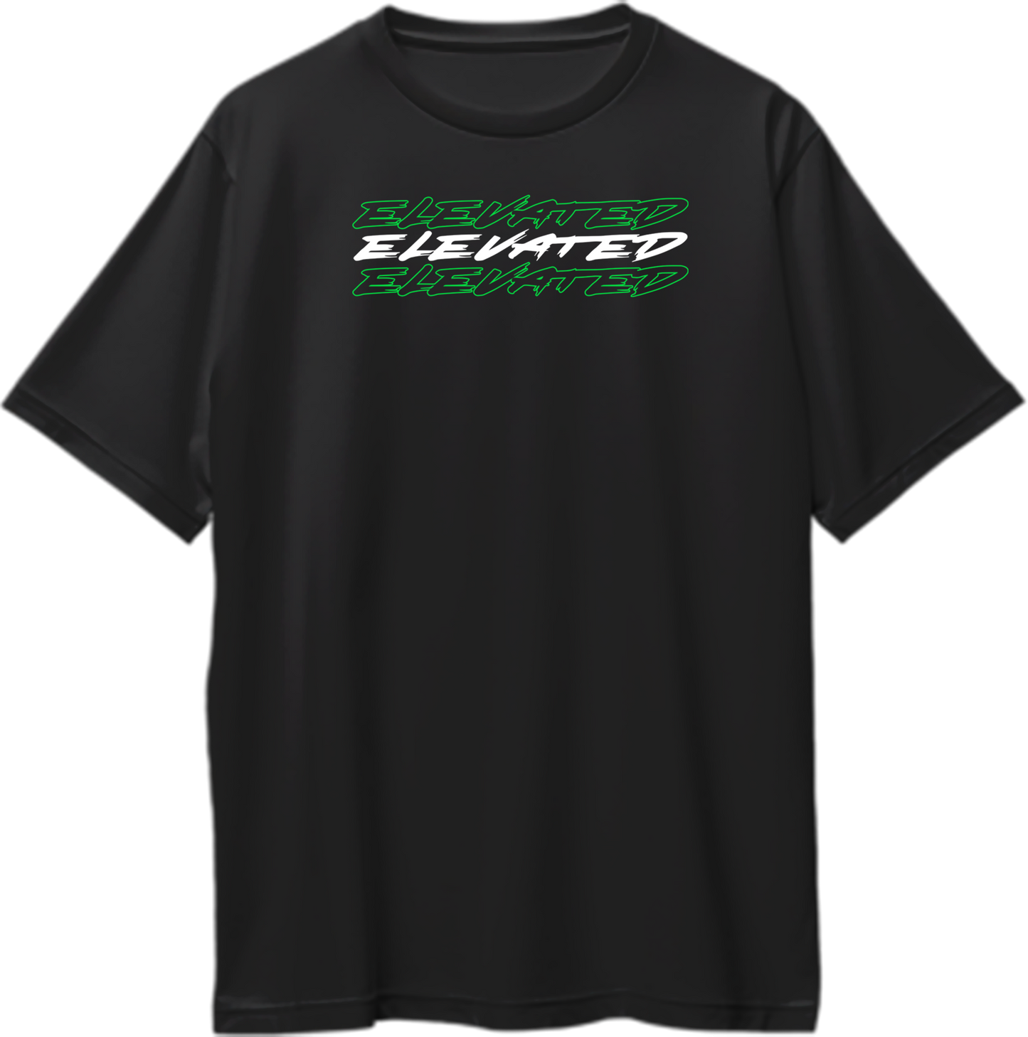 Black Elevated Oversized T-Shirt with green and white Shubh-inspired typography by Garrari