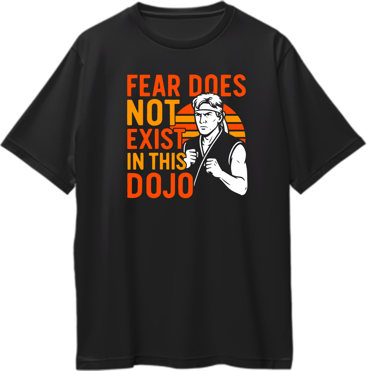 Cobra Kai oversized unisex T-shirt with Fear Does Not Exist quote graphic