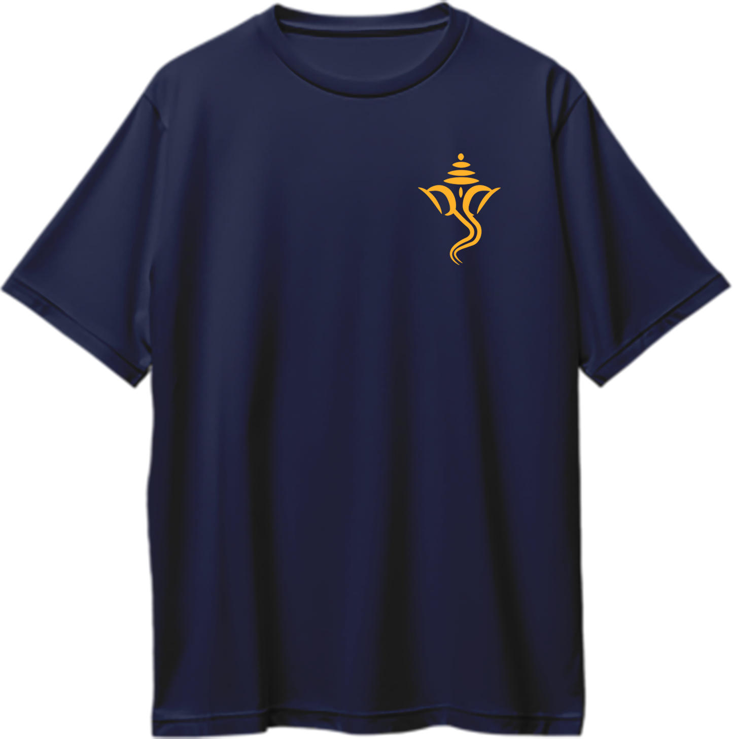 Front view of Ganesh Ji Oversized Unisex T-Shirt with a small Ganpati print on the pocket side.