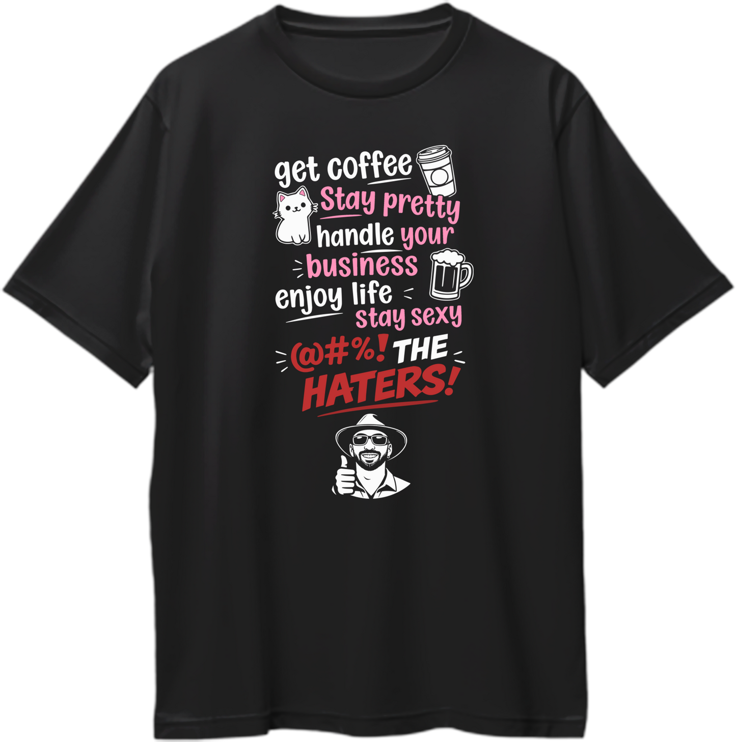 get coffee stay pretty oversized black t shirt viral reel trend design