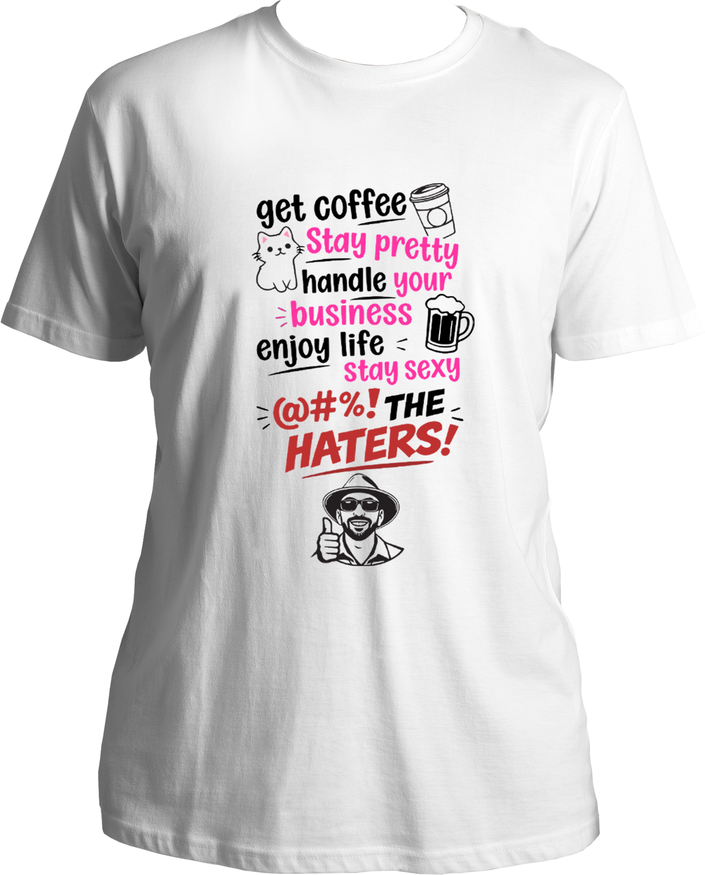 get coffee stay pretty unisex white t shirt viral trend statement design