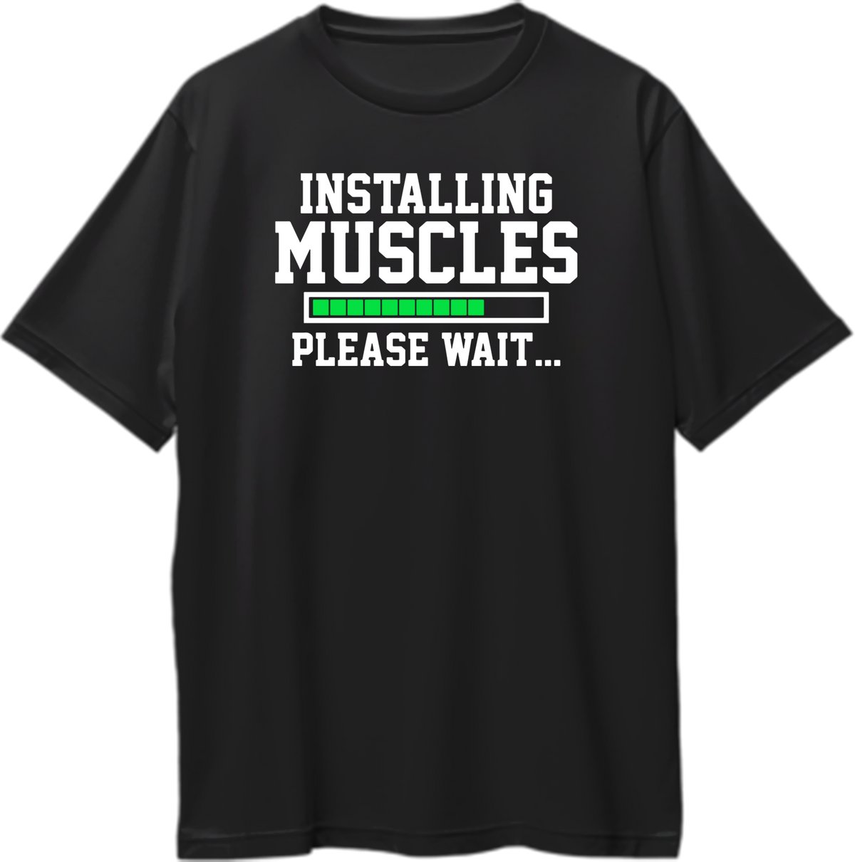 Black Installing Muscles Oversized T-Shirt by Garrari with Installing Muscles fitness print