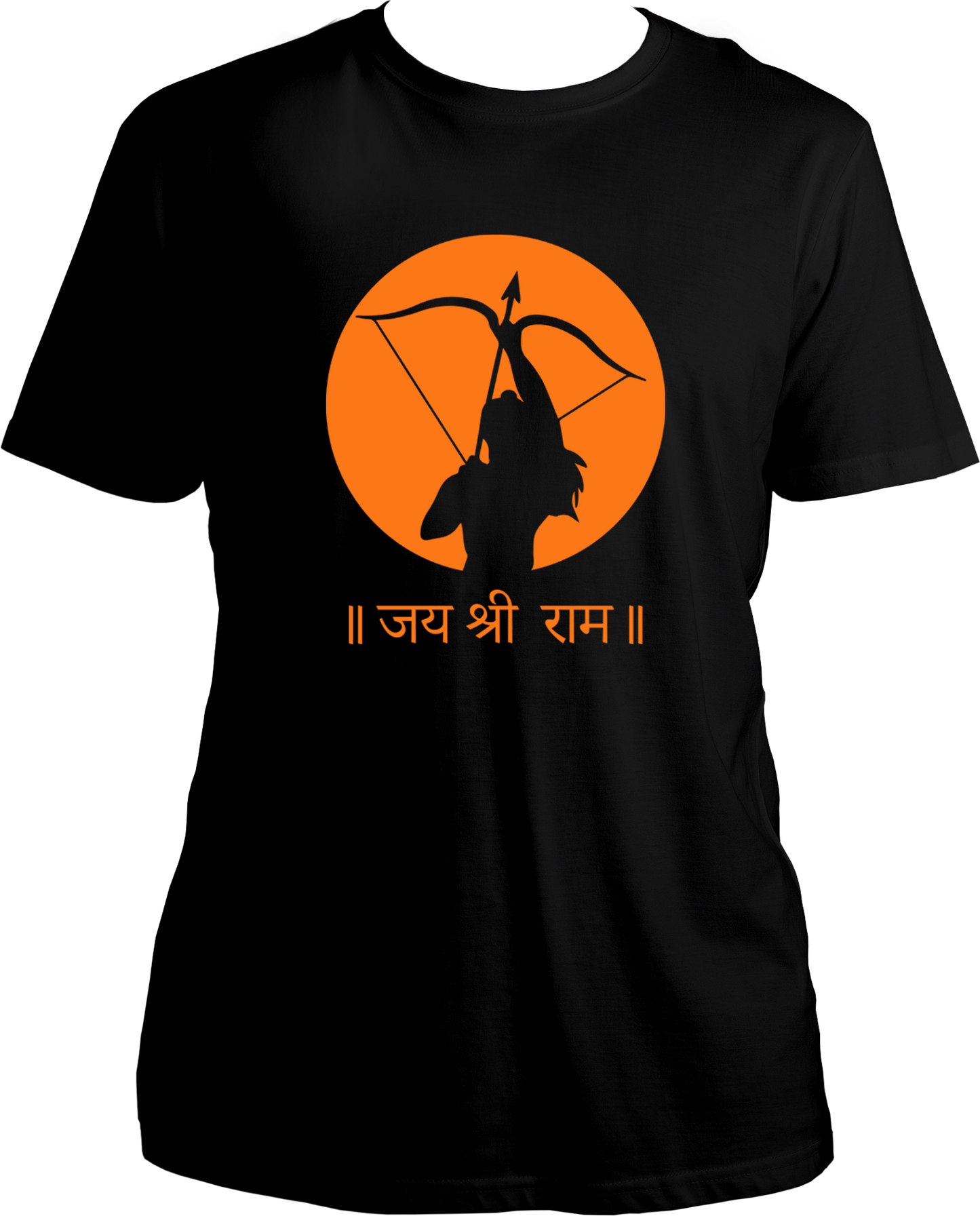 "Color yourself in devotion with our Jai Shree Ram unisex T-Shirts. Celebrate the return of Bhagwan Ram in Ayodhya ji with this playful nod to devotion. Perfect for all Shree Ram devotees, this t-shirt invites you to devote yourself to Prabhu Shree Ram. Jai Shree Ram!"