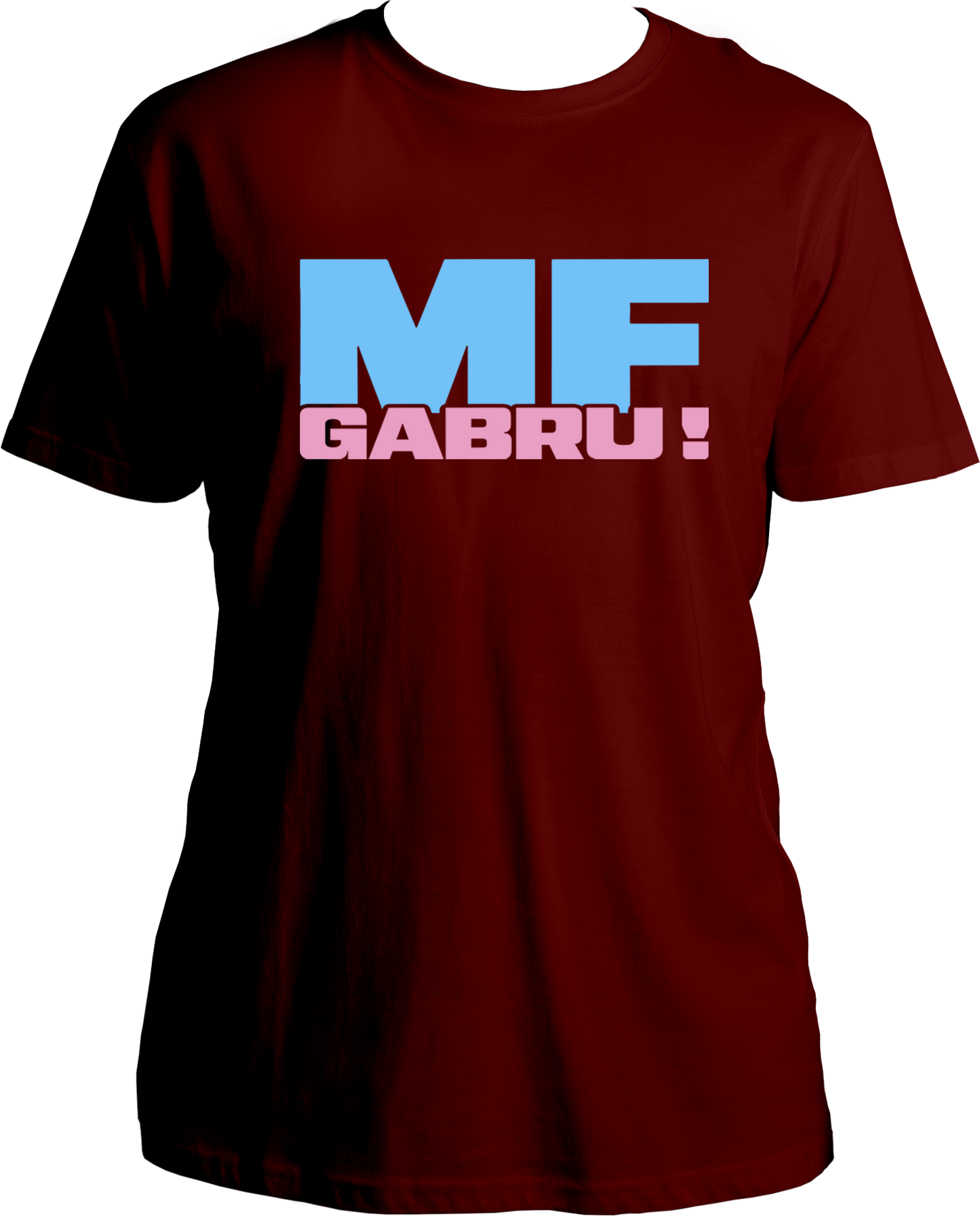 regular-fit T-shirt with bold sky-blue ‘MF’ and pink ‘Gabru!’ typography inspired by Karan Aujla.