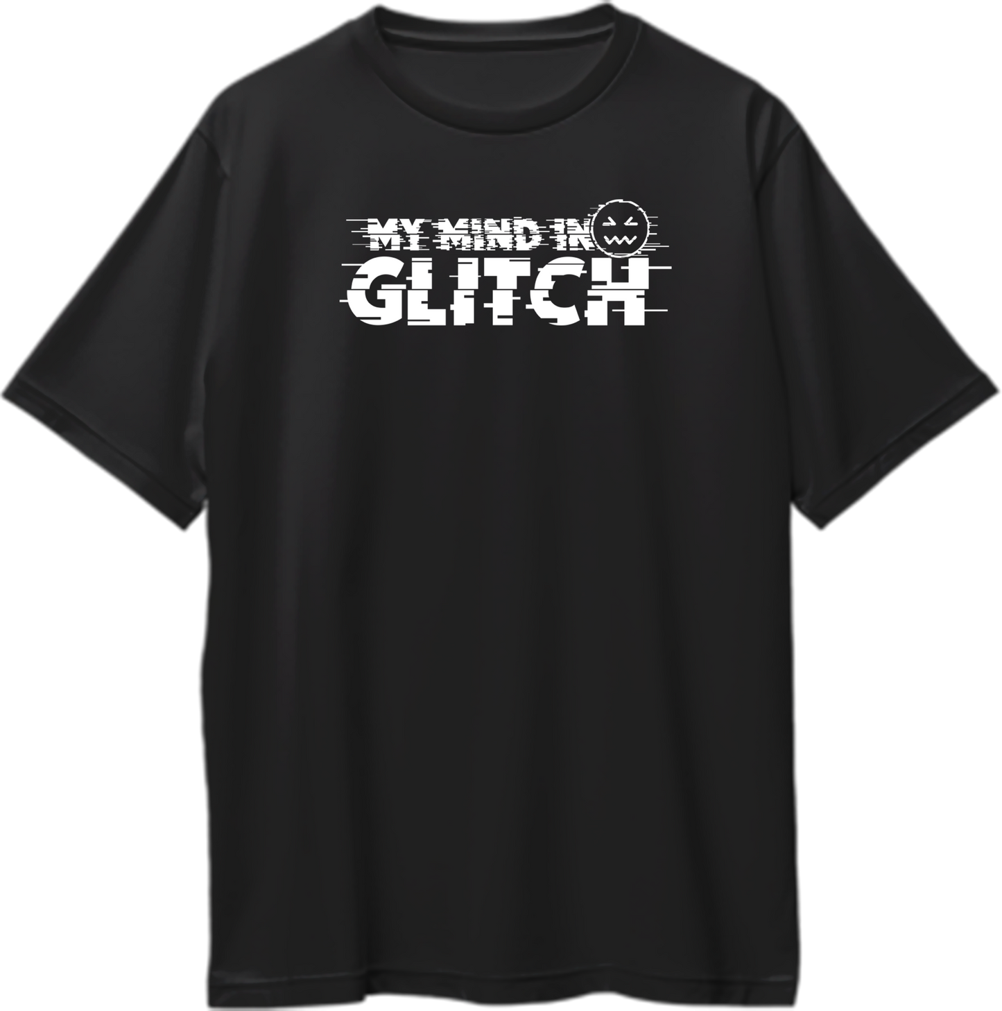 Front view of Mind In Glitch Oversized Unisex T-Shirt featuring Paradox song graphic print.
