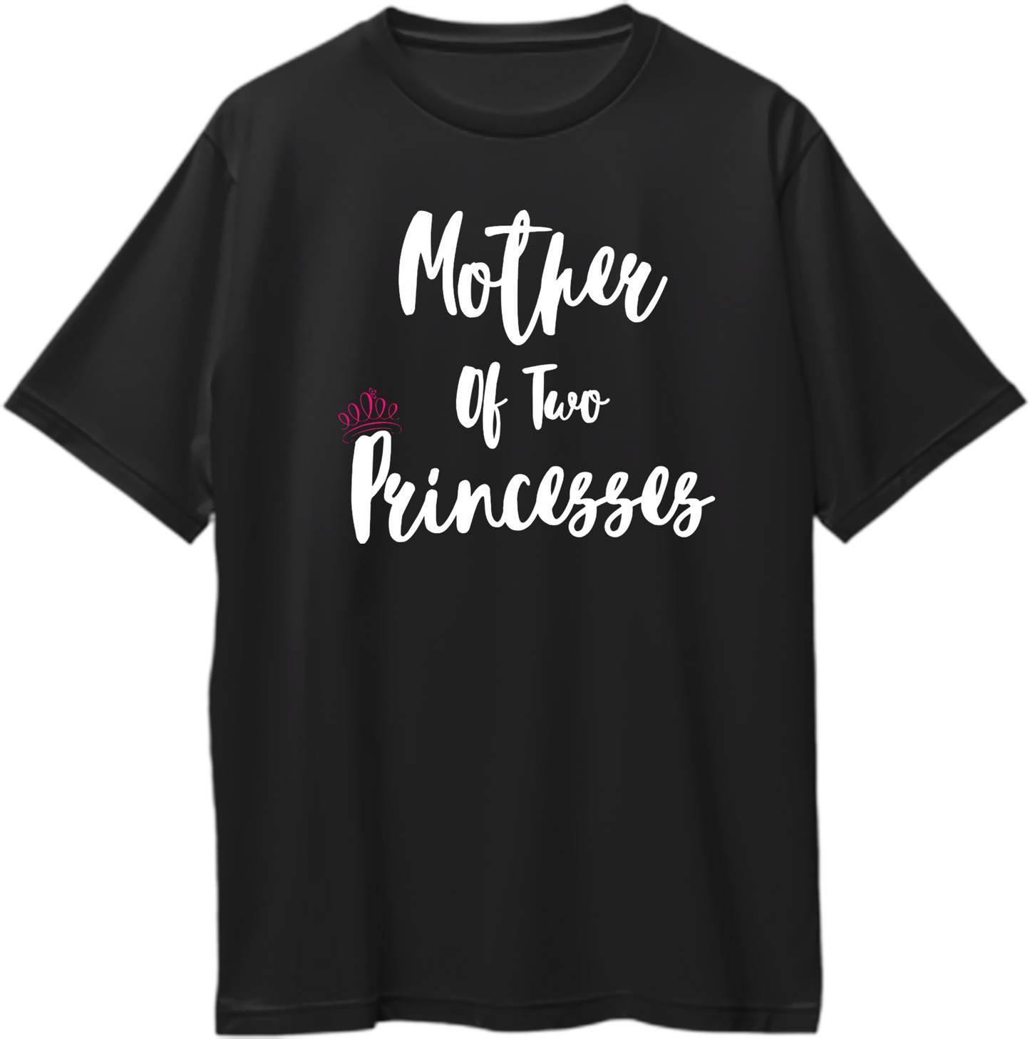 mother of two princesses oversized black t shirt girl mom relaxed fit tee