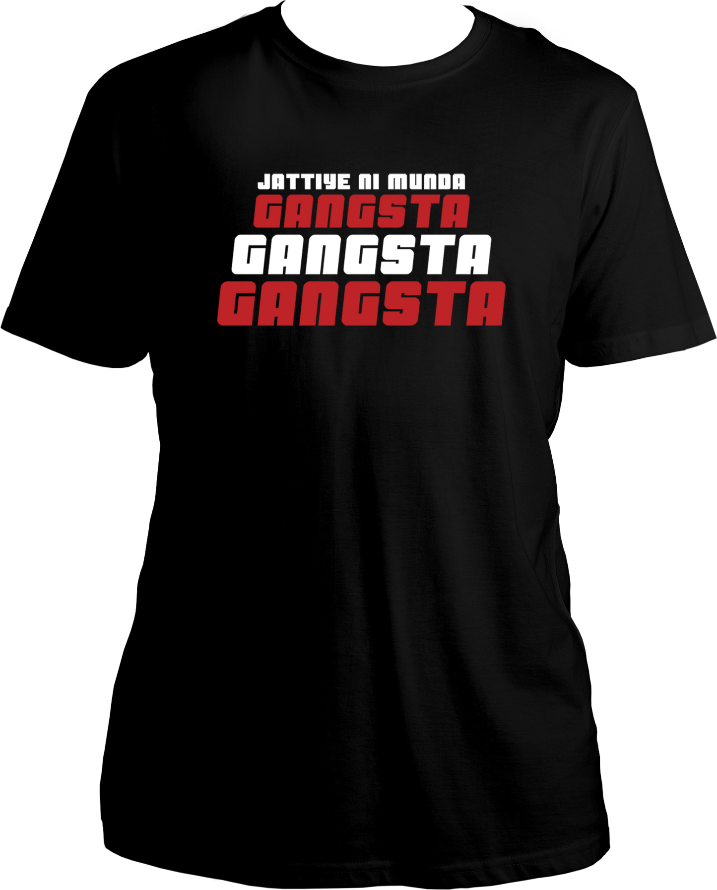Munda Gangsta Karan Aujla T-Shirt with bold lyrics from the hit Punjabi song Gangsta.