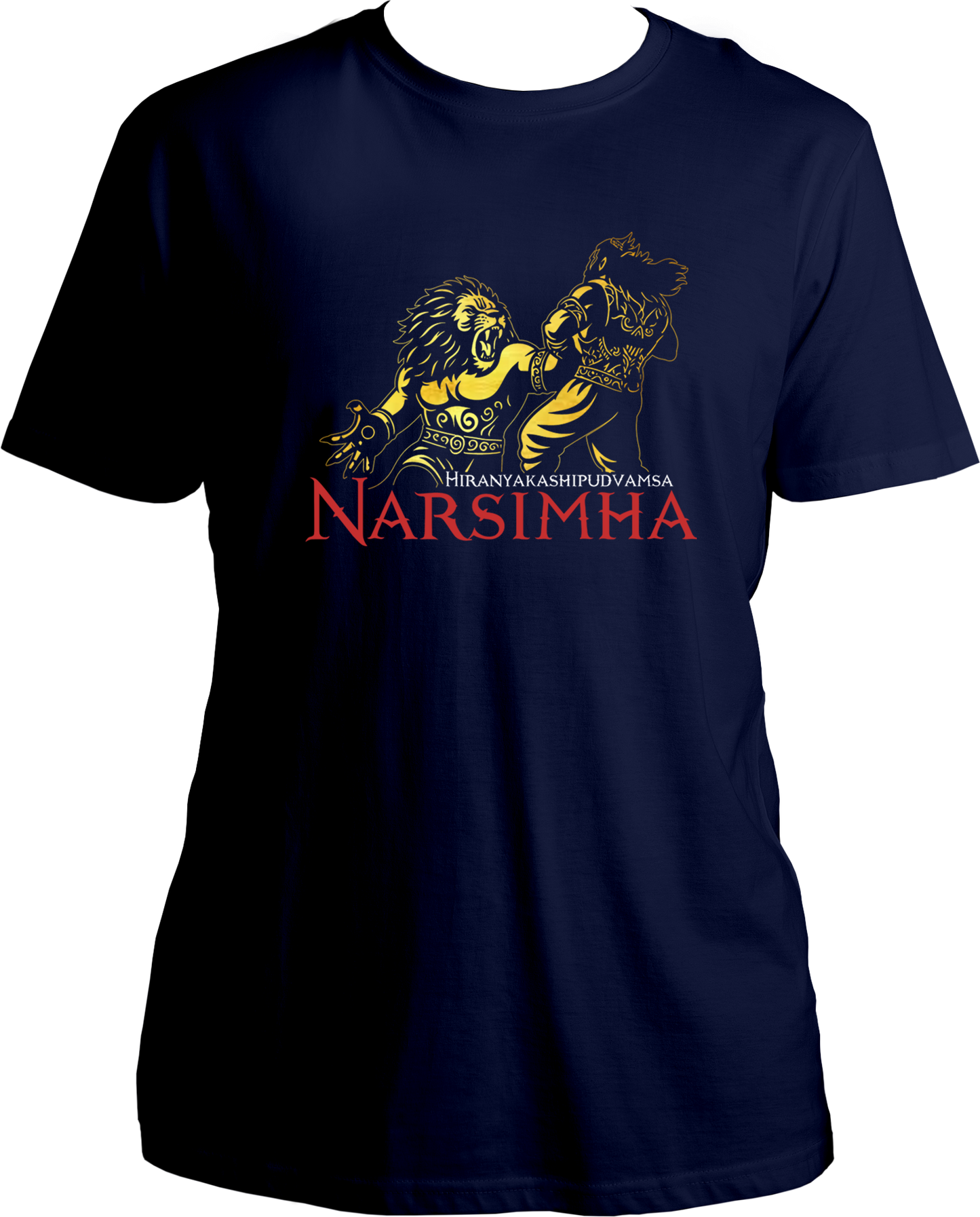 Narasimha Unisex T-Shirt with golden reflective print – devotional design