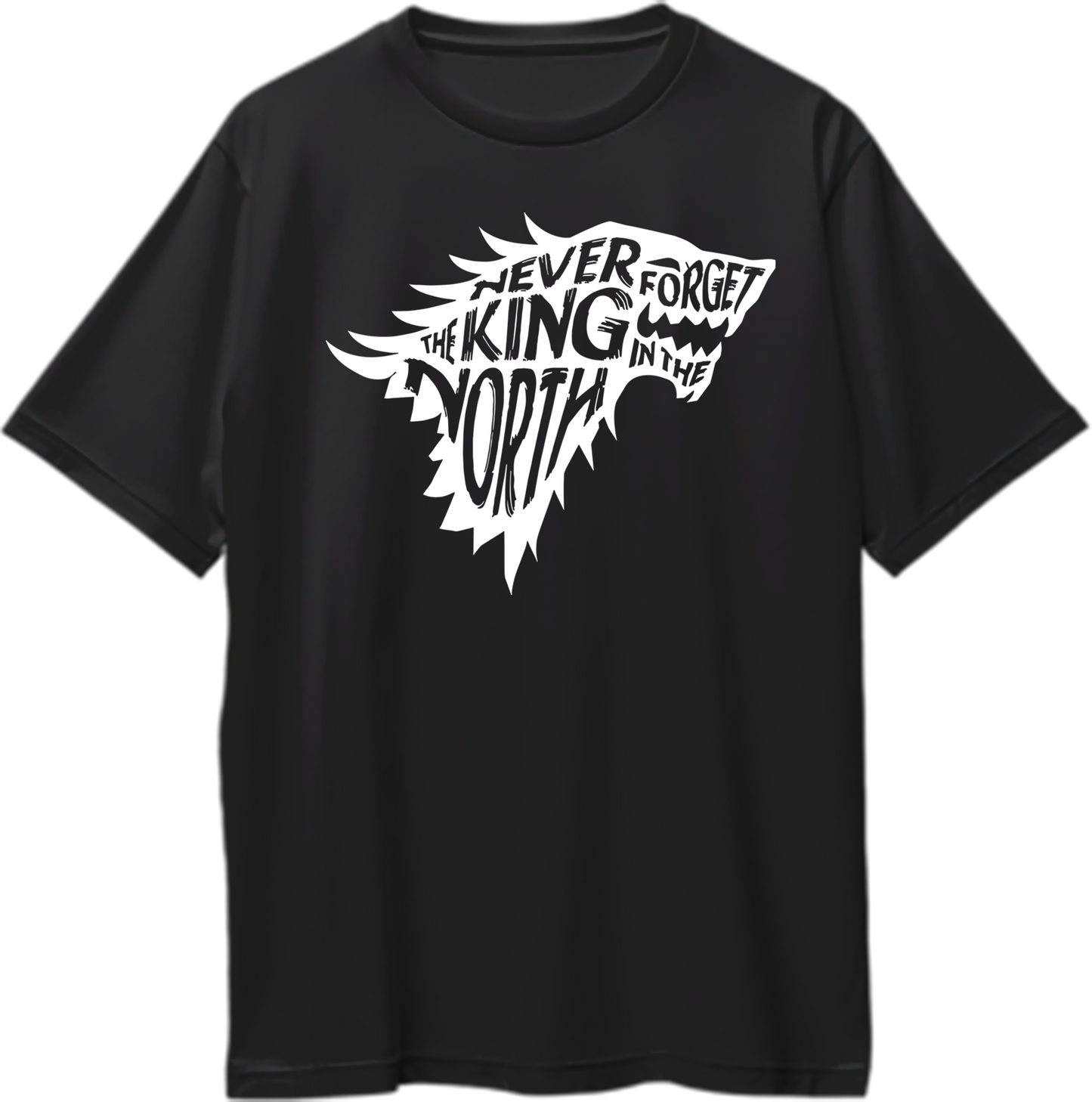 King In The North oversized unisex t-shirt inspired by Game of Thrones and House of the Dragon.