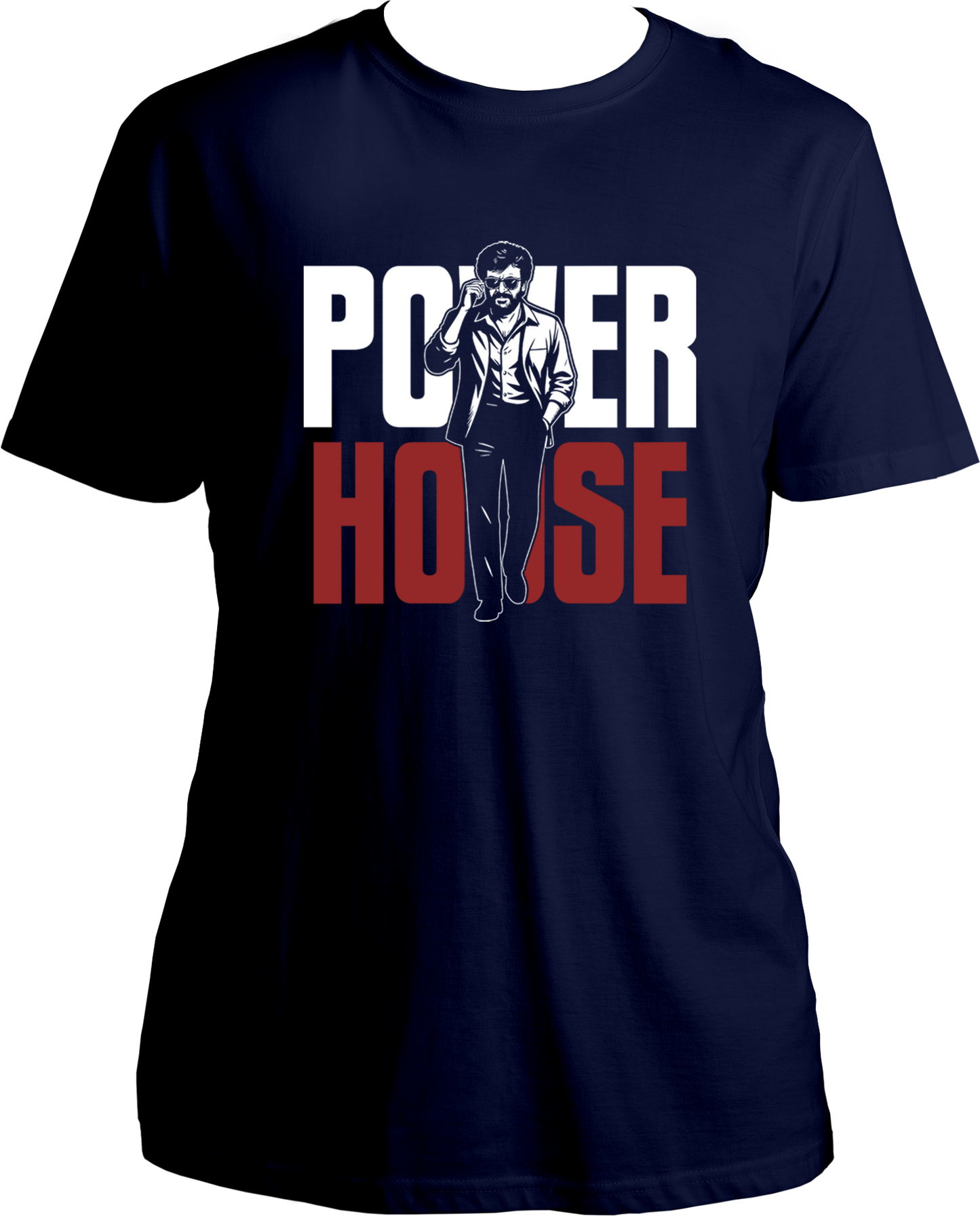 Coolie Power House navy blue regular fit t-shirt with bold red and white typography and walking pose graphic