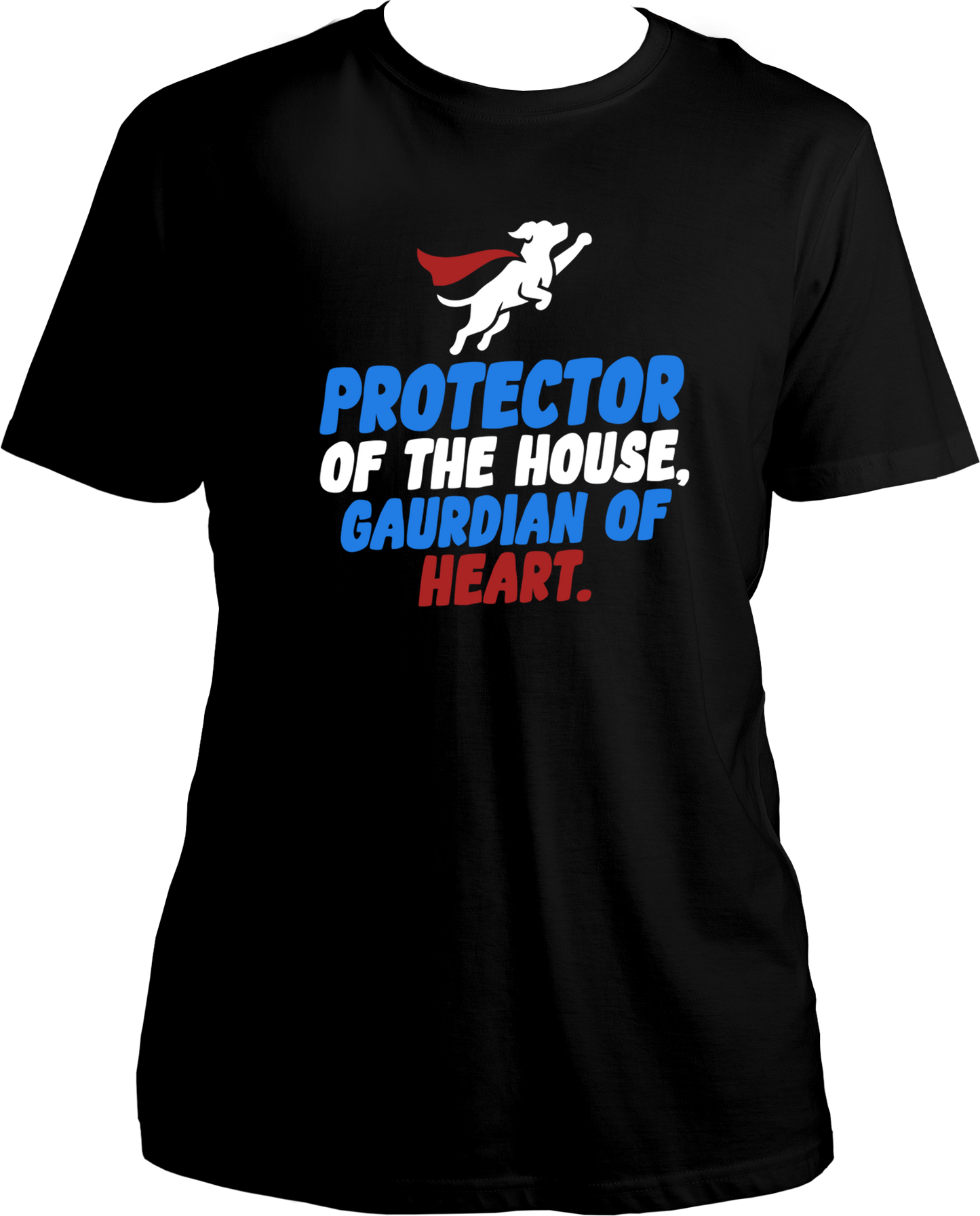 Protector of the House Guardian of Heart Regular Fit Dog Lover T-Shirt in black