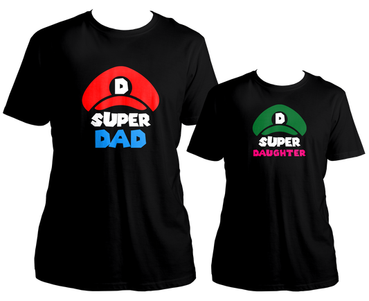 Super Dad Super Daughter Unisex T-Shirt Combo