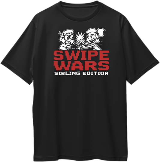 Swipe Wars – Sibling Edition Unisex Oversized T-Shirt