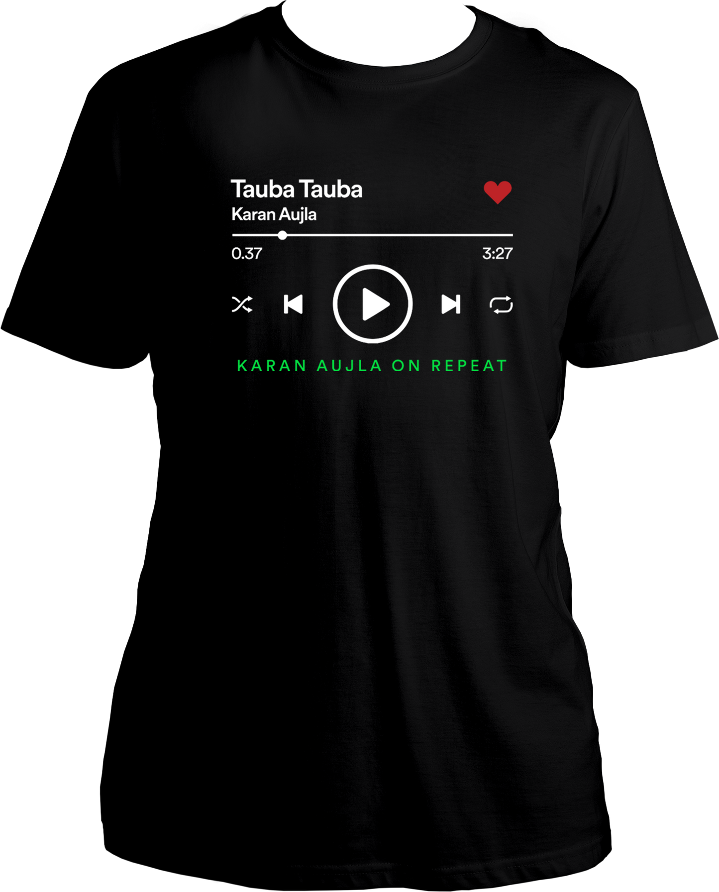 Front view of Tauba Tauba Karan Aujla Unisex T-Shirt with a vibrant design inspired by his hit song featuring Vicky Kaushal.