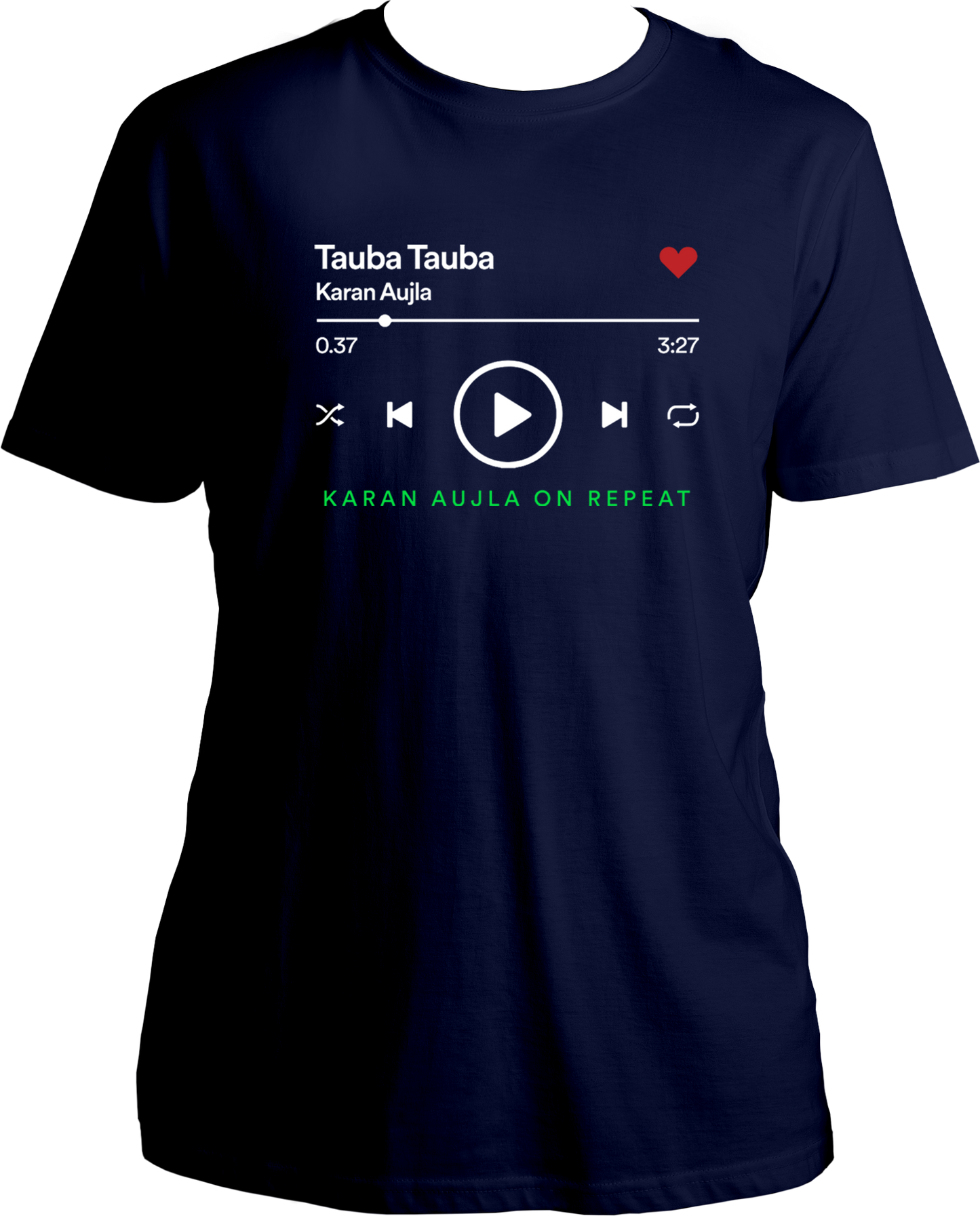 Front view of Tauba Tauba Karan Aujla Unisex T-Shirt with a vibrant design inspired by his hit song featuring Vicky Kaushal.