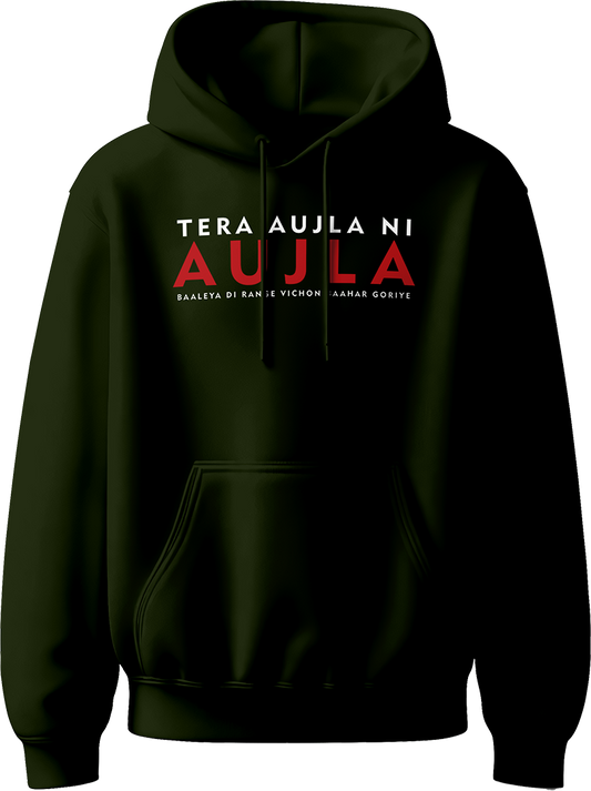 Tera Aujla Ni Aujla Karan Aujla unisex hoodie with bold design and iconic lyrics, perfect for all fans of Punjabi music.
