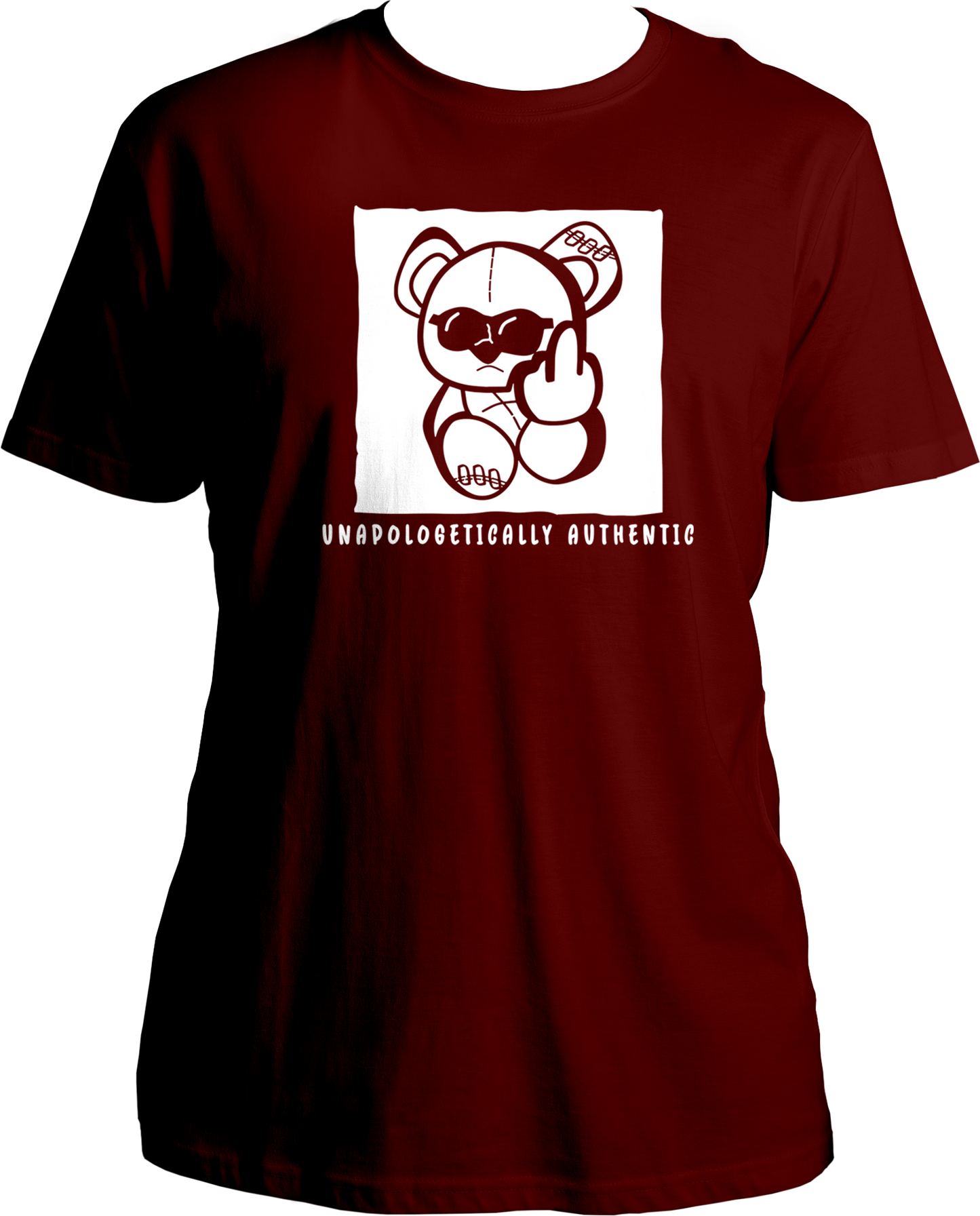 Show your true colors with the Unapologetically Authentic Unisex Cotton T-Shirt, perfect for fans who embrace KR$NA’s bold, unfiltered style. This T-shirt features the famous Flipping Finger Teddy Bear, making a statement that's both rebellious and iconic.