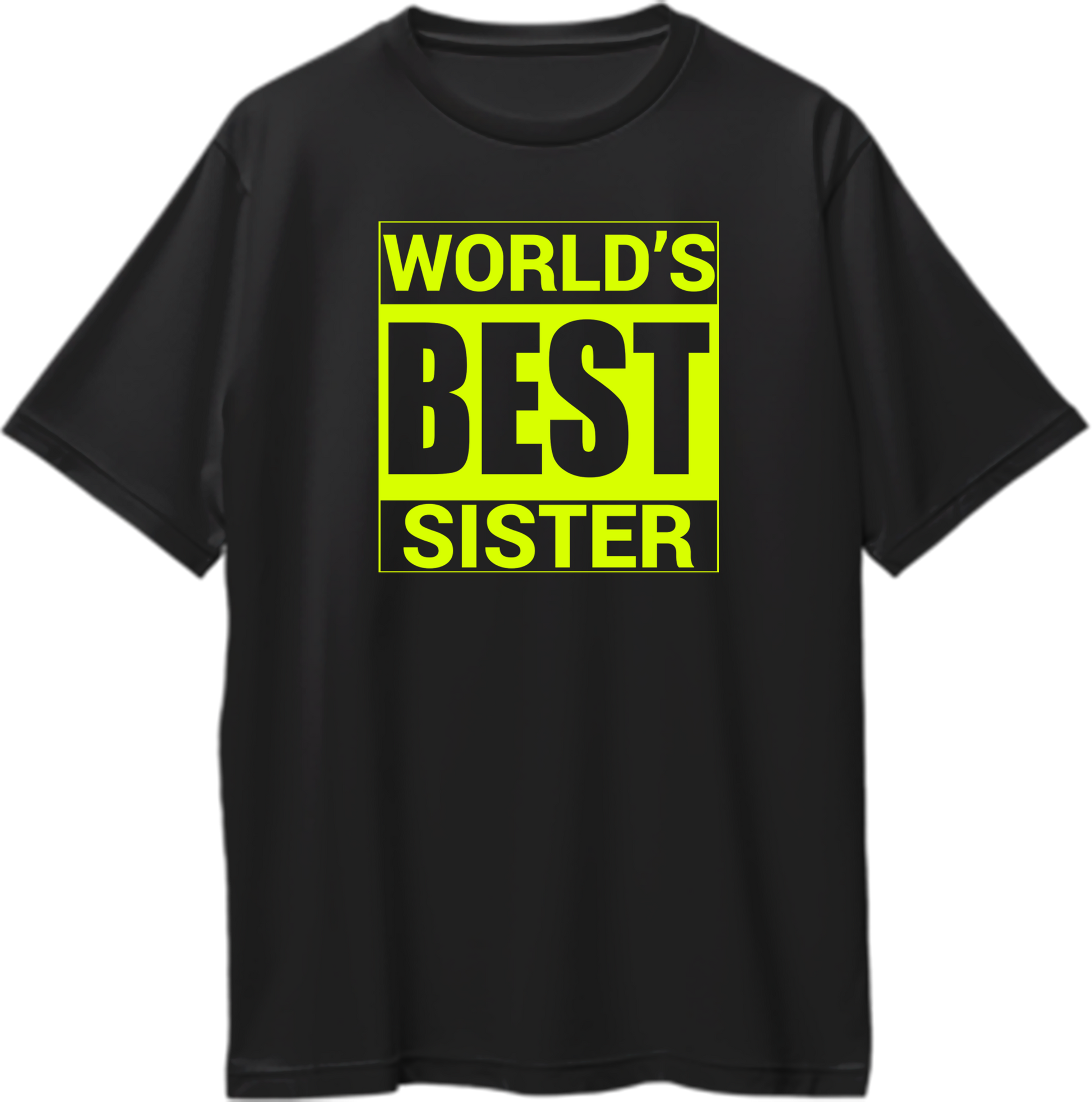 World’s Best Sister Oversized T-Shirt Black – Front View