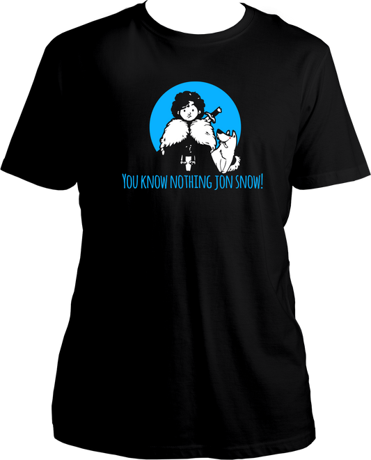 This You Know Nothing Jon Snow Unisex T-Shirt celebrates the iconic dialogue from the hit series and its unforgettable characters. Engage in the captivating war drama by wearing your favorite show with a touch of elegance, sophistication, and exclusivity. Perfect for fans of the show!