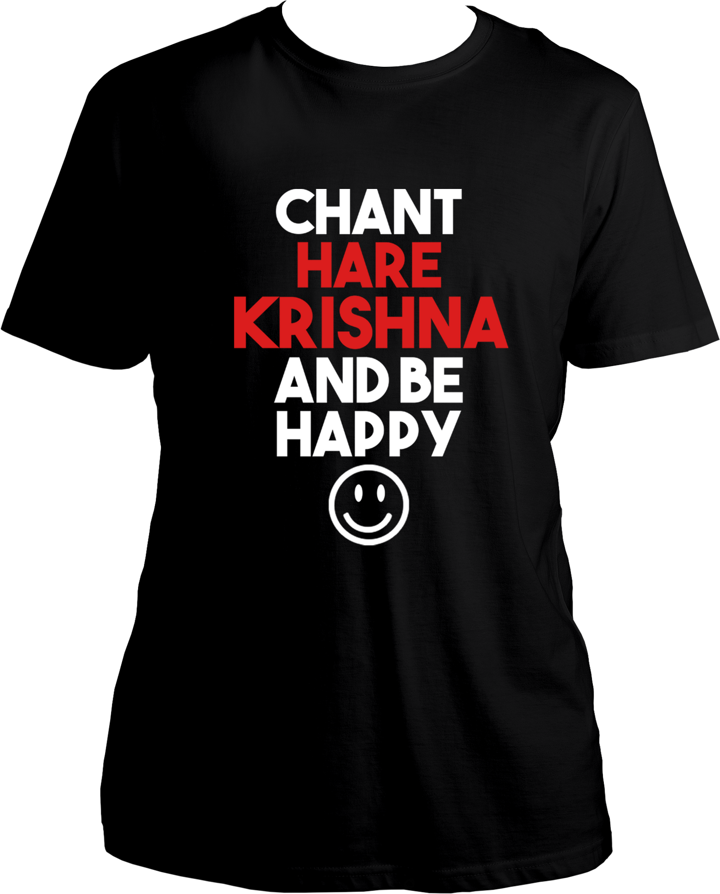 Always remember krishna and be happy. Wear this wonderful and amazing Black t-shirt if you love Krishna. Radhe Radhe!