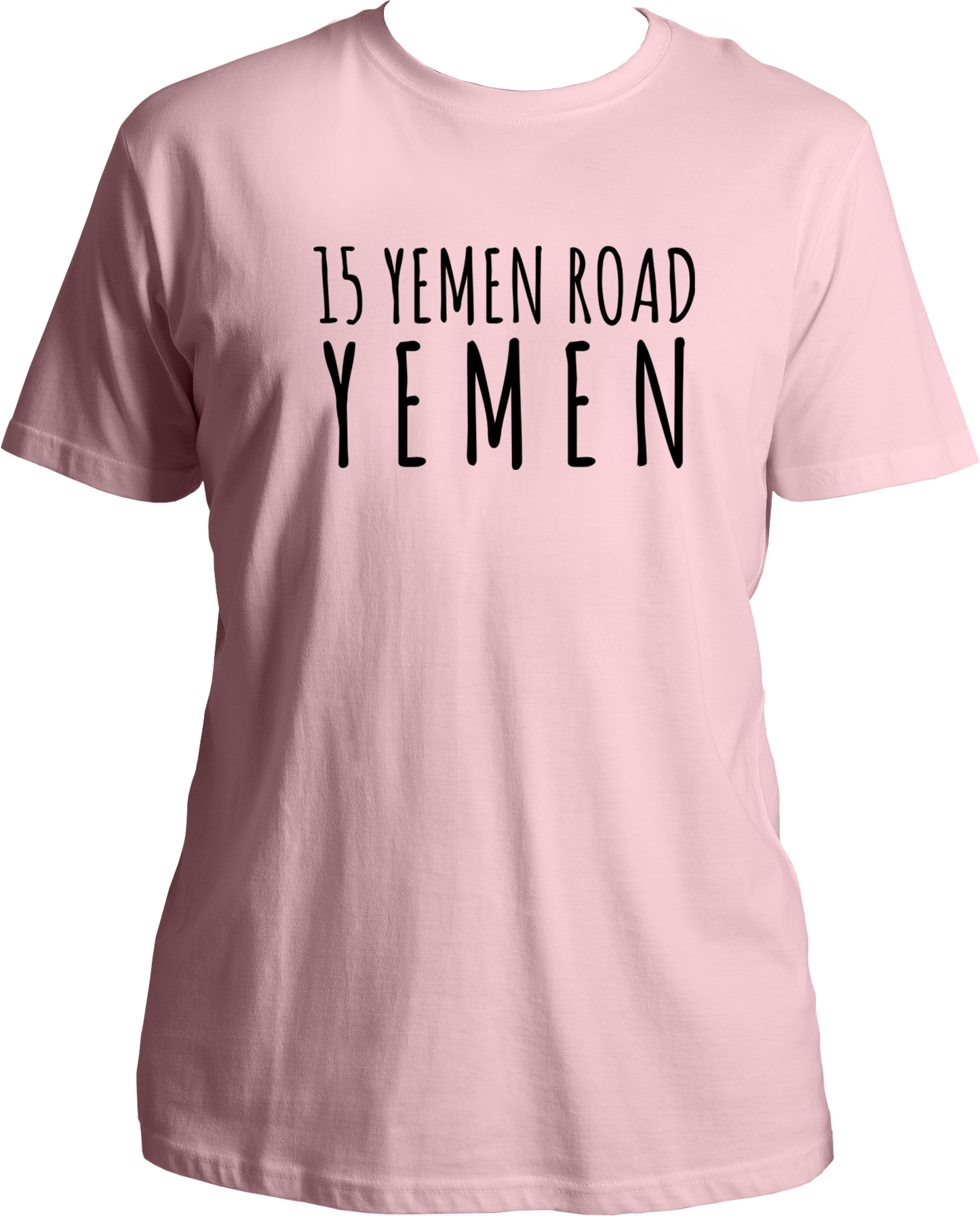 Welcome to our T-shirt haven, where nostalgia meets style! Introducing our Round Neck T-shirt under the TV Shows category, paying homage to the iconic sitcom, F.R.I.E.N.D.S. Get ready to relive the laughter with our "15 Yemen Road Yemen" tee, inspired by that hilarious Chandler moment that still has fans in stitches.