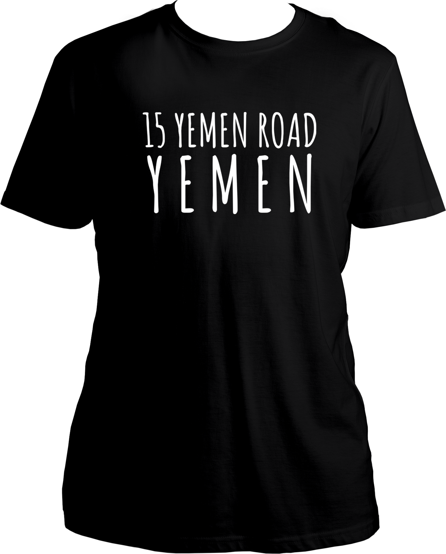 Welcome to our T-shirt haven, where nostalgia meets style! Introducing our Round Neck T-shirt under the TV Shows category, paying homage to the iconic sitcom, F.R.I.E.N.D.S. Get ready to relive the laughter with our "15 Yemen Road Yemen" tee, inspired by that hilarious Chandler moment that still has fans in stitches.