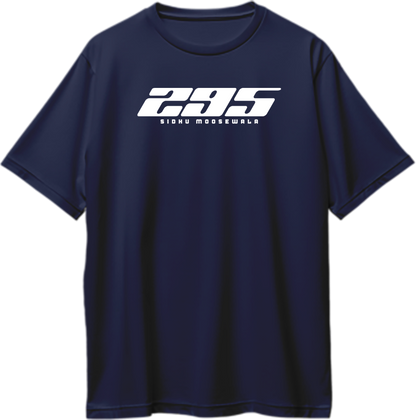295 moosewala inspired oversized navy blue t shirt punjabi fan streetwear