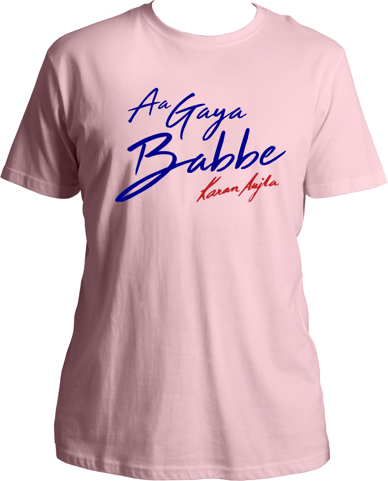 Front view of the Aa Gaya Babbe Karan Aujla Unisex T-Shirt, featuring bold typography inspired by Karan Aujla's iconic catchphrase.