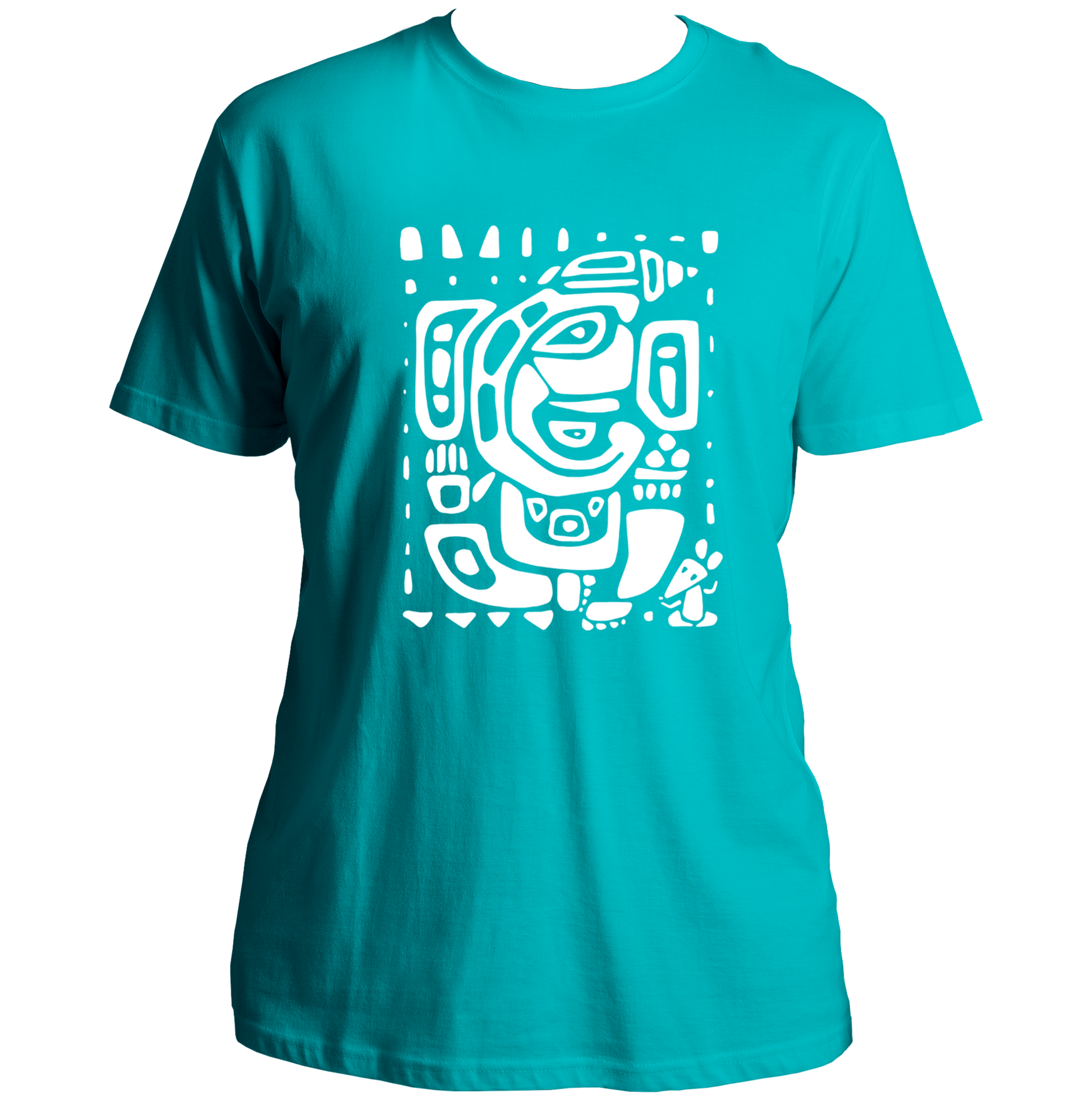 Vighnaharta Ganpati aqua blue unisex T-shirt with abstract Ganesha artwork by Garrari