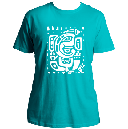 Vighnaharta Ganpati aqua blue unisex T-shirt with abstract Ganesha artwork by Garrari