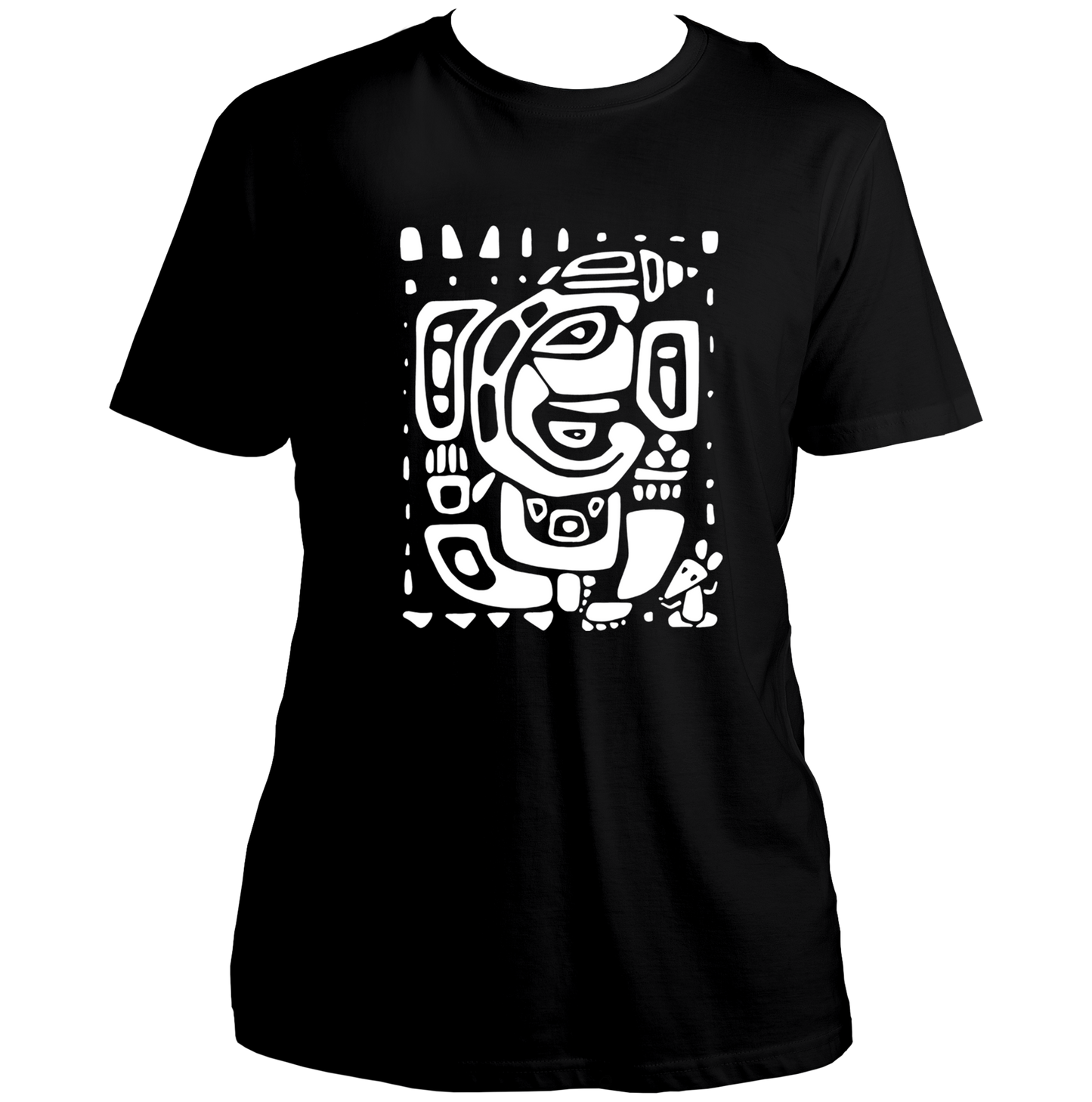 Vighnaharta Ganpati black unisex T-shirt with abstract Ganesha artwork by Garrari