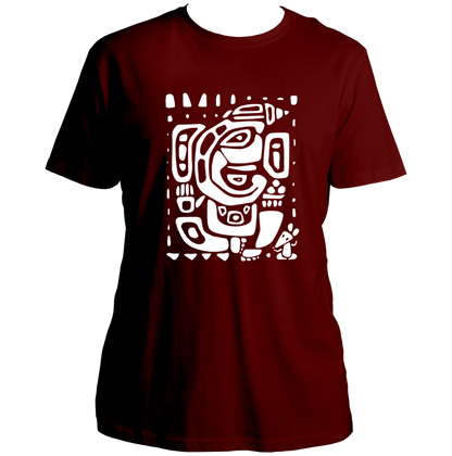 Vighnaharta Ganpati maroon unisex T-shirt with abstract Ganesha artwork by Garrari