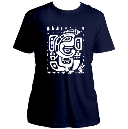 Vighnaharta Ganpati navy blue unisex T-shirt with abstract Ganesha artwork by Garrari