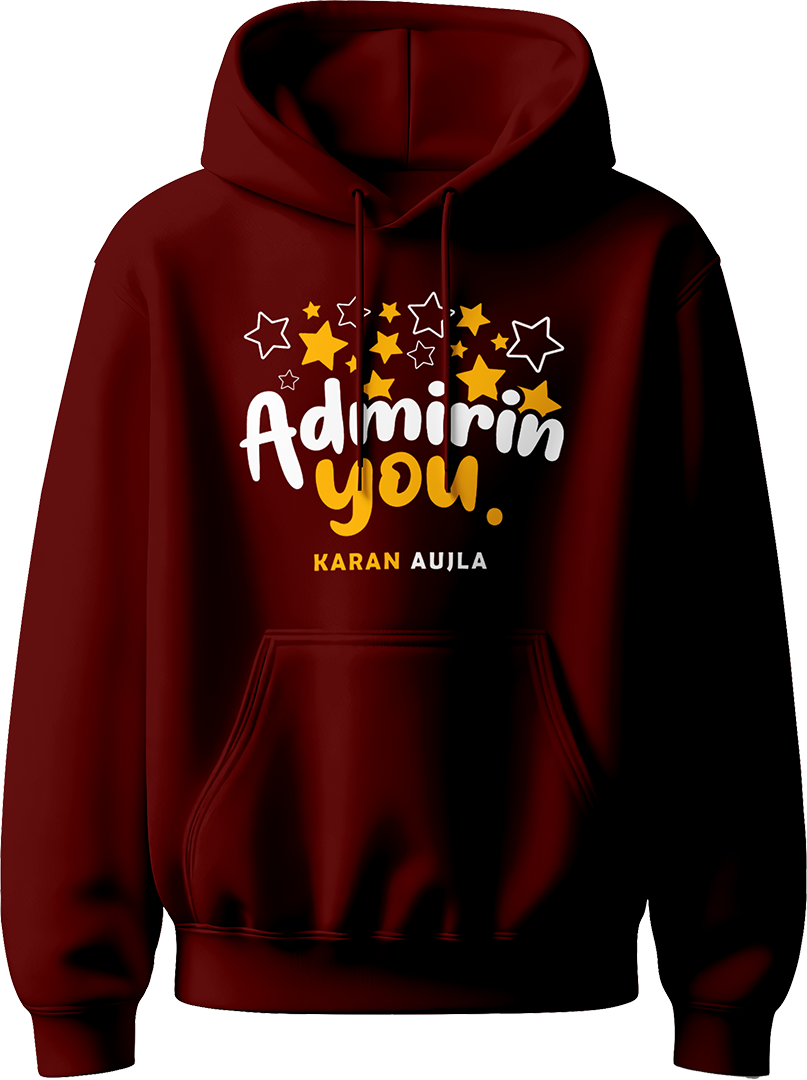 Admirin' You Karan Aujla Unisex Hoodie with bold design inspired by Karan Aujla’s hit track, perfect for concerts and fans of Punjabi music.