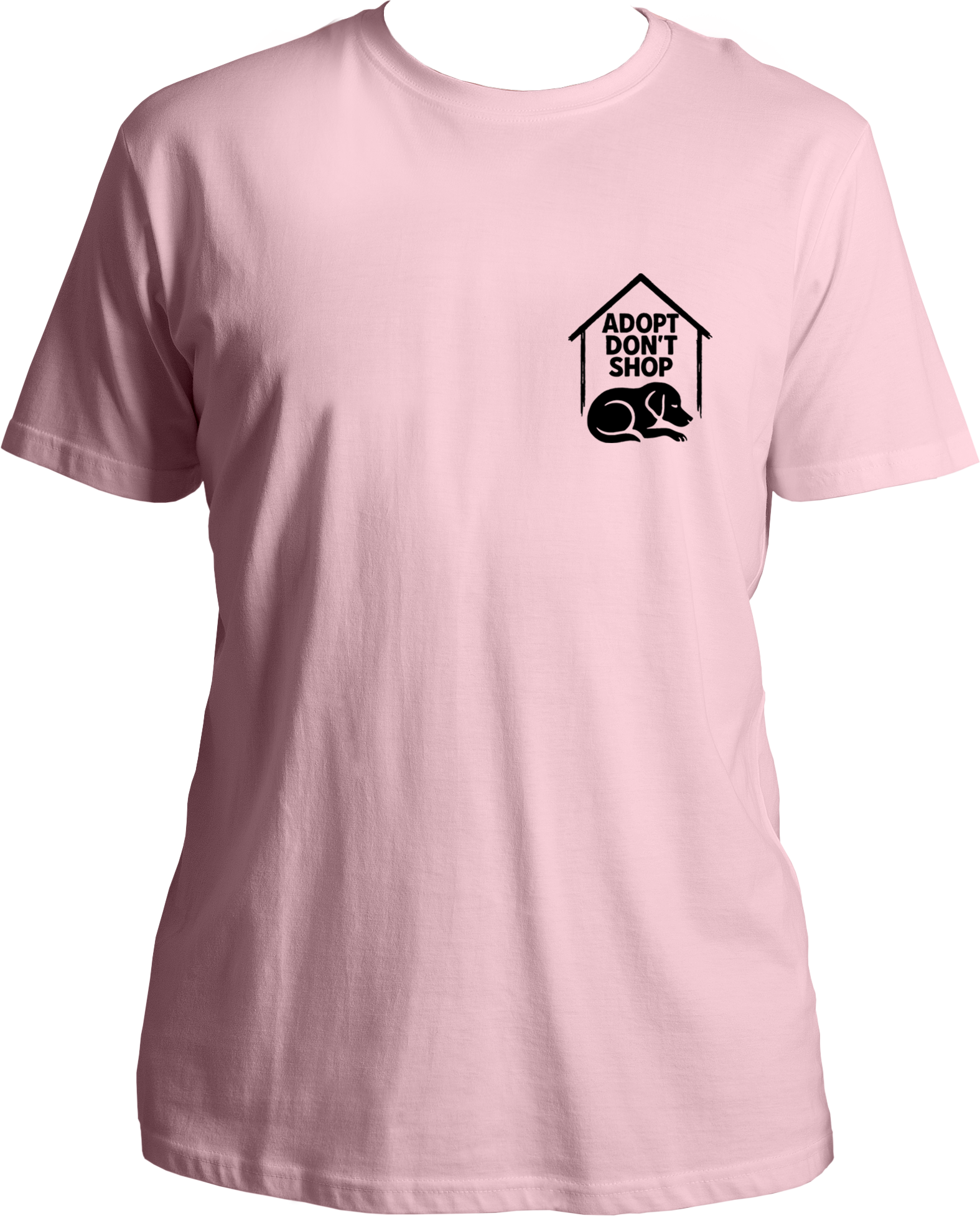 Dog adoption awareness T-shirt with chest print